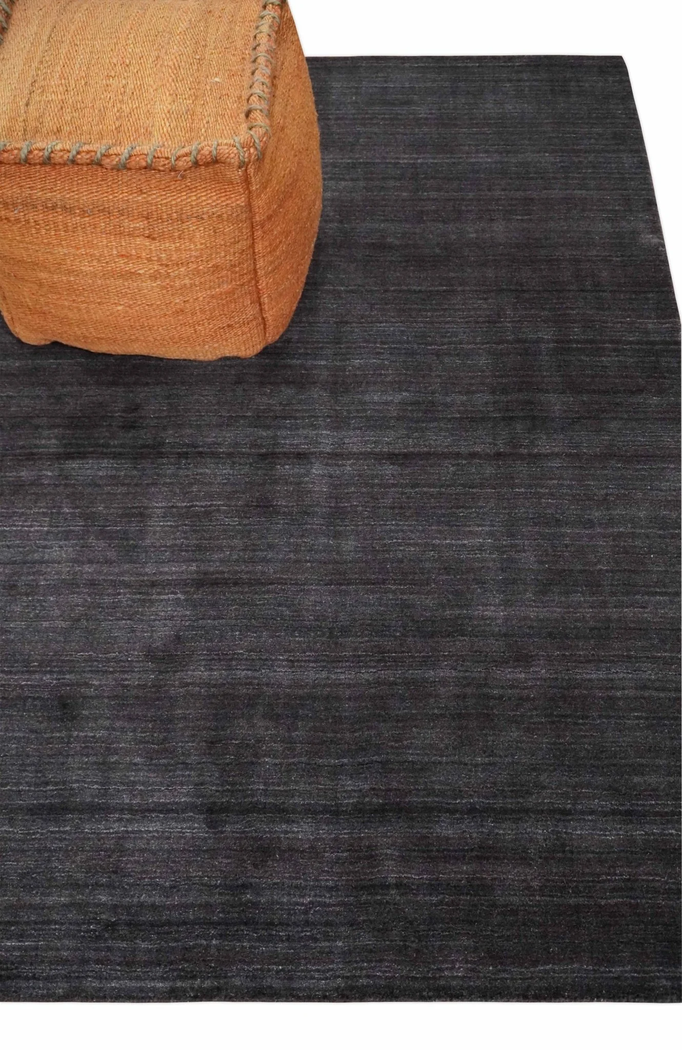 Solid Dark Purple Scandinavian 5x7 Blended Wool Flatwoven Area Rug, Dinning, Kids Rug | HL38 - Image 3