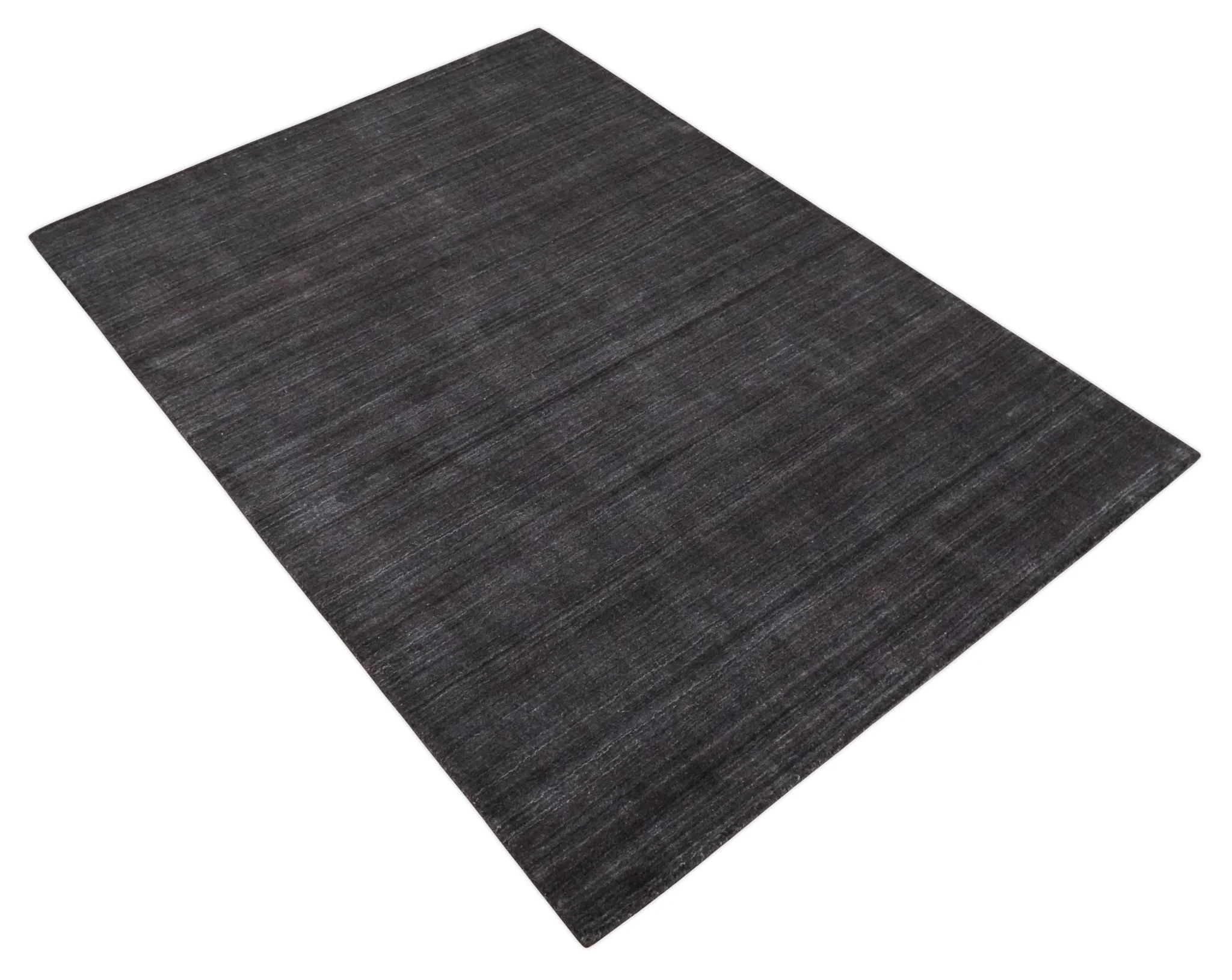 Solid Dark Purple Scandinavian 5x7 Blended Wool Flatwoven Area Rug, Dinning, Kids Rug | HL38 - Image 4