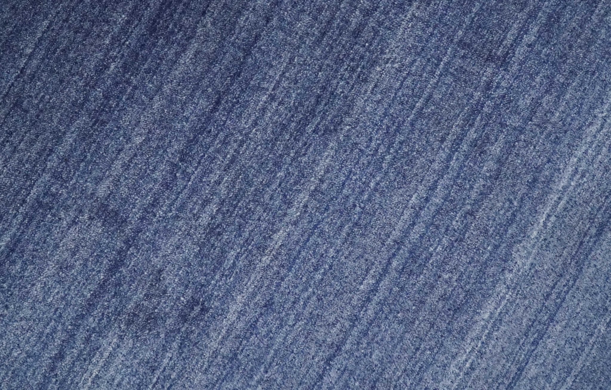 Solid Denim Blue Scandinavian 5x7 Blended Bamboo Silk Flatwoven Area Rug, Dinning, Kids Rug | HL46 - Image 4