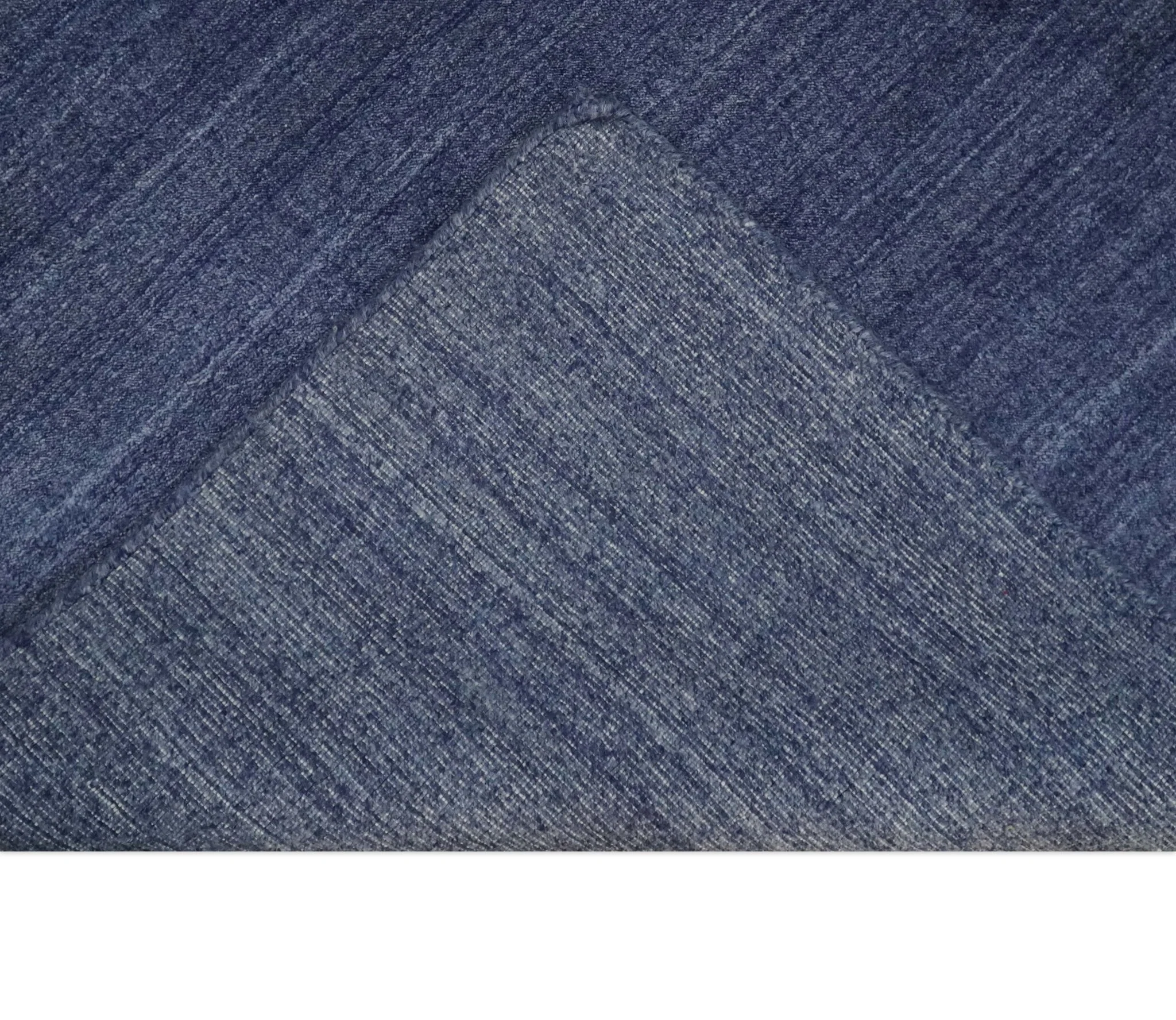 Solid Denim Blue Scandinavian 5x7 Blended Bamboo Silk Flatwoven Area Rug, Dinning, Kids Rug | HL46 - Image 5