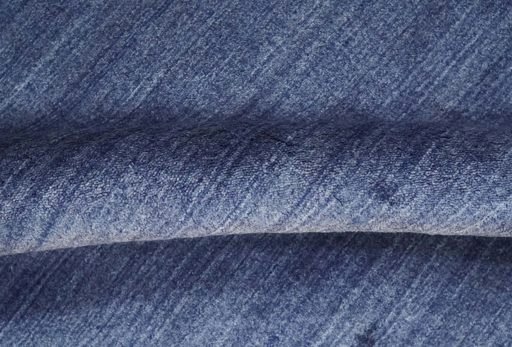 Solid Denim Blue Scandinavian 5x7 Blended Bamboo Silk Flatwoven Area Rug, Dinning, Kids Rug | HL46 - Image 6