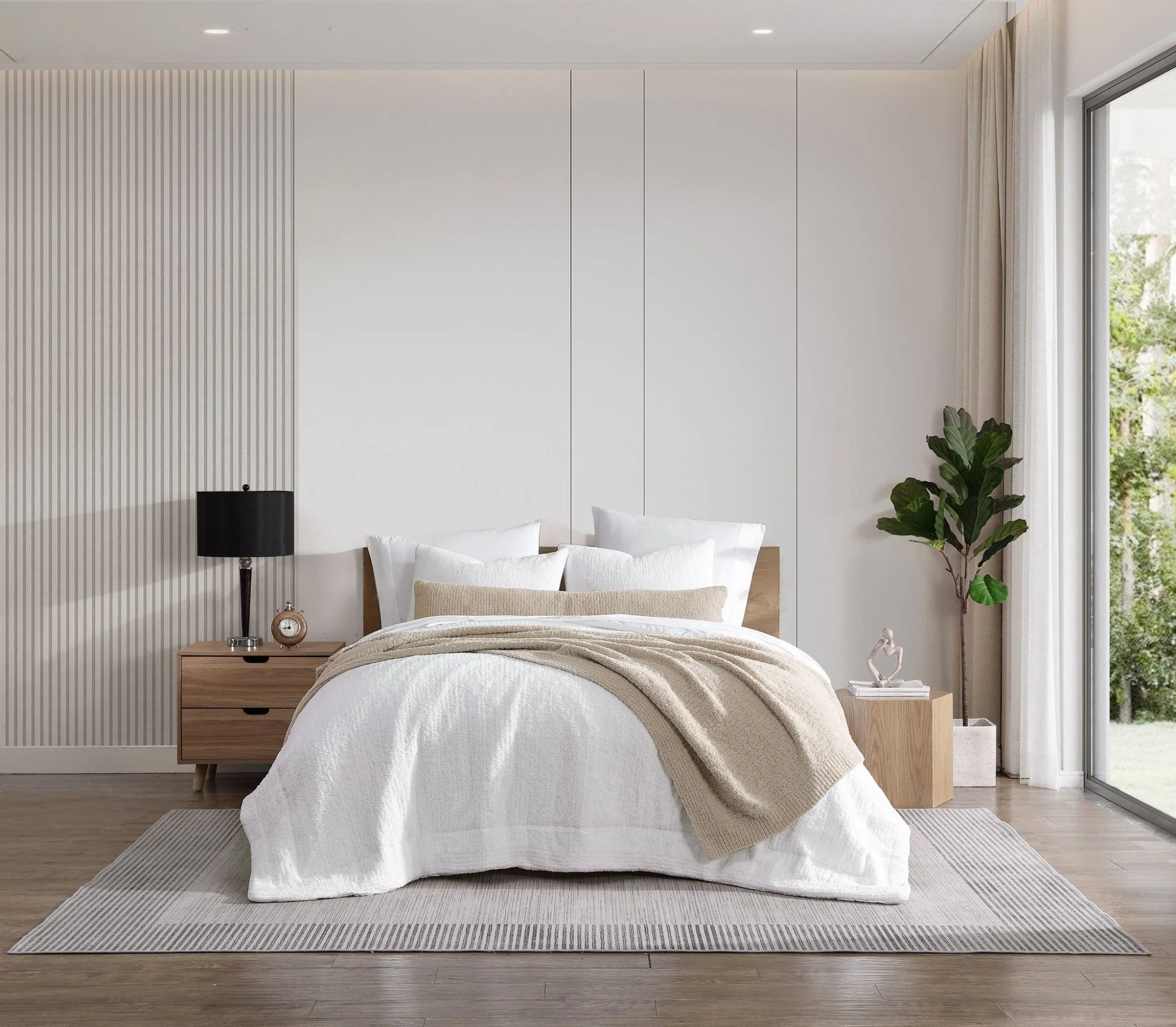 Solid Denim, Off White, Cloud Gray and Taupe Snug Body Pillow - Image 12