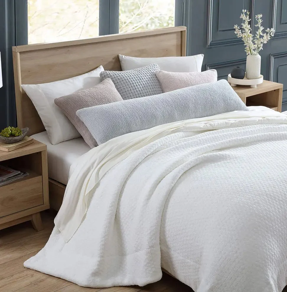Solid Denim, Off White, Cloud Gray and Taupe Snug Body Pillow - Image 9