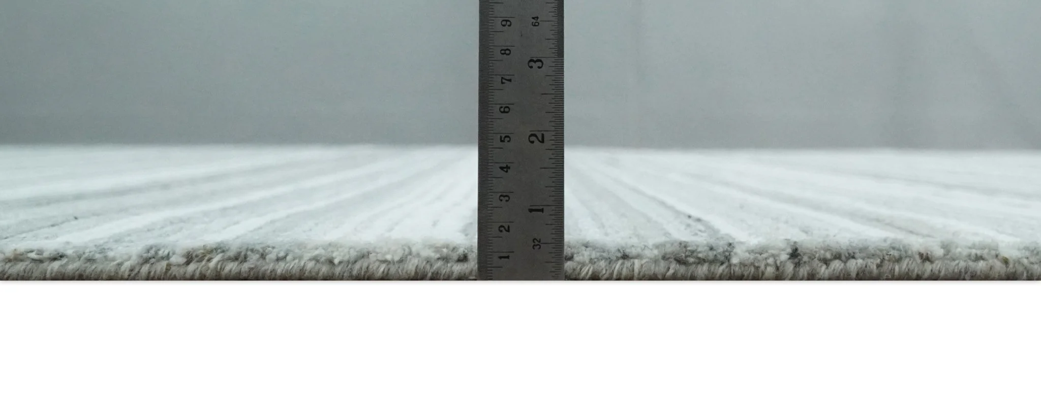 Striped Flatwoven 8x10 White, Silver and Gray Scandinavian Hand Made Blended Wool Area Rug | KE3 - Image 7