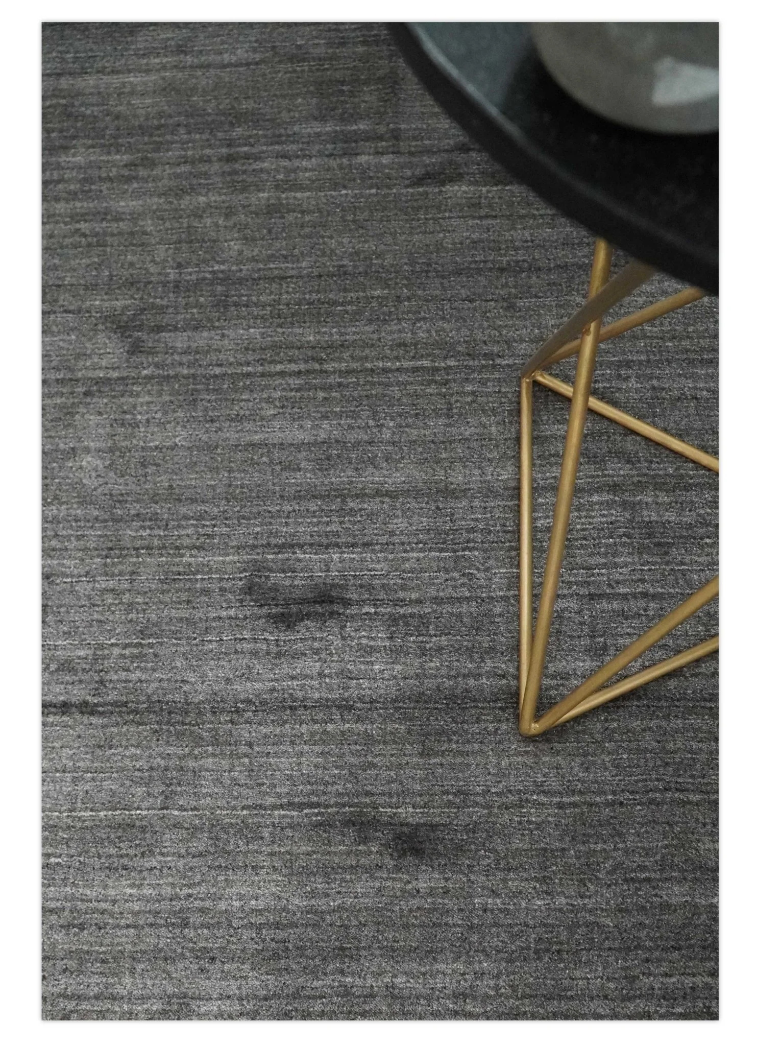Solid Gray Scandinavian 5x7 Blended Wool Flatwoven Area Rug | HL21 - Image 2