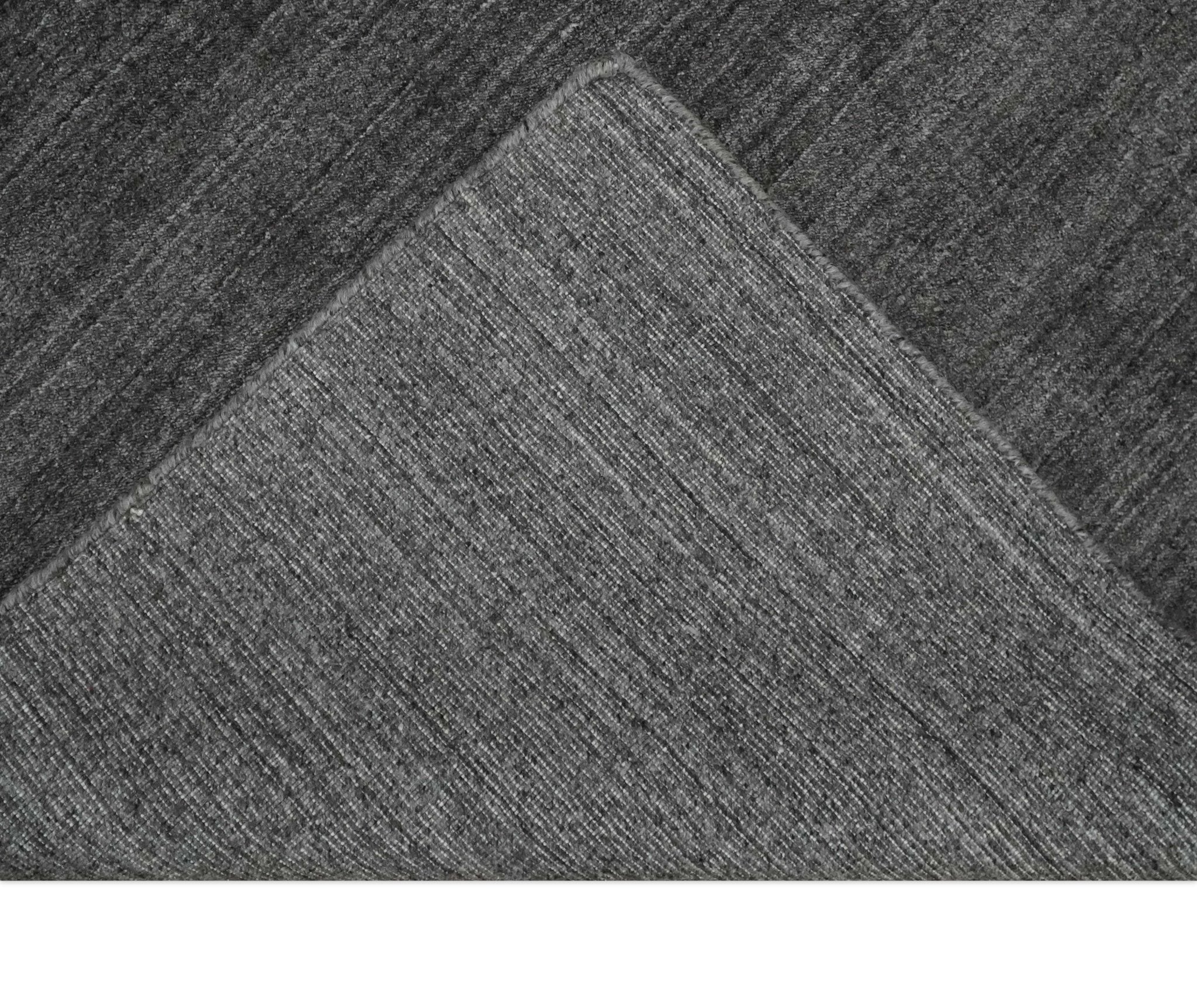 Solid Gray Scandinavian 5x7 Blended Wool Flatwoven Area Rug | HL21 - Image 6