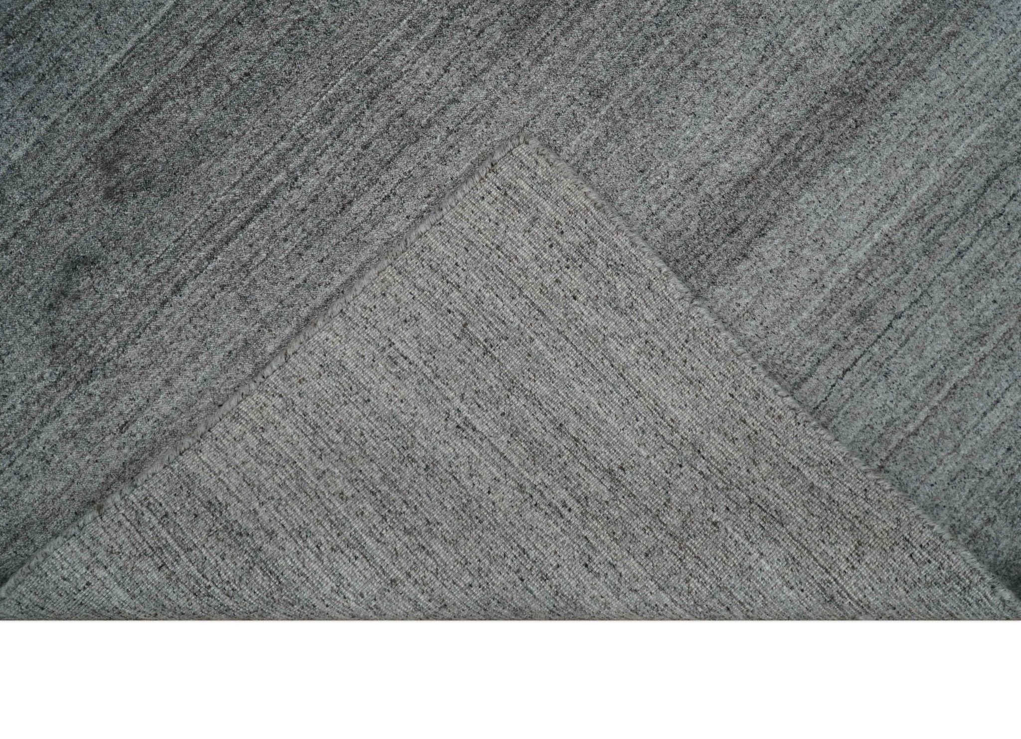 Solid Gray Shaded Scandinavian 5x7 Blended Wool Flatwoven Area Rug | HL37 - Image 10