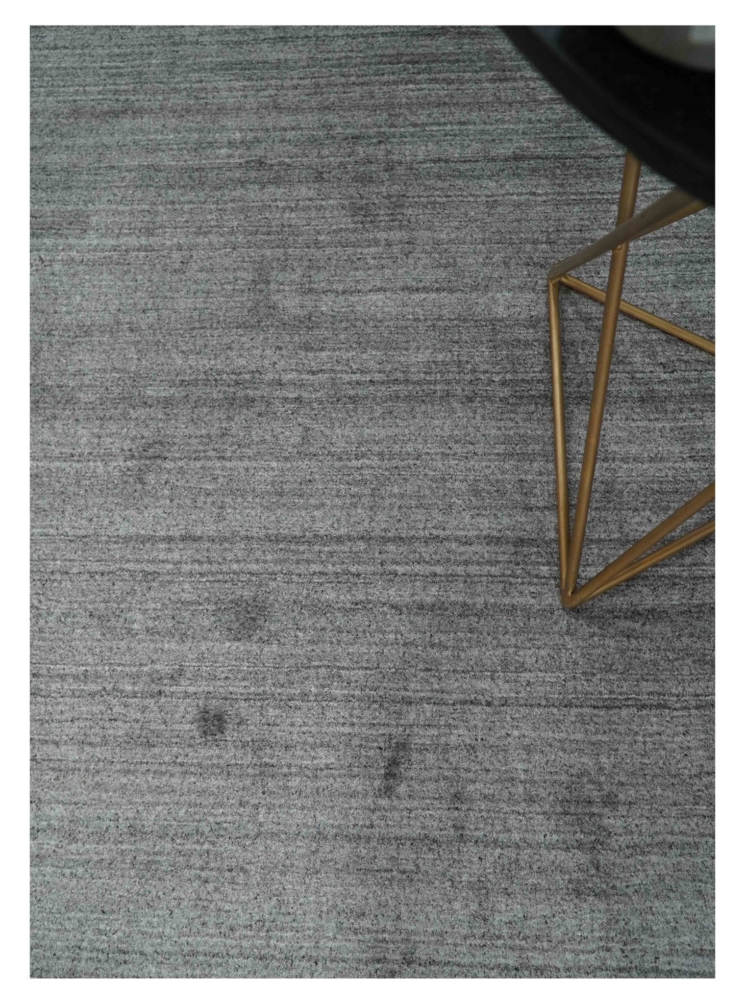 Solid Gray Shaded Scandinavian 5x7 Blended Wool Flatwoven Area Rug | HL37 - Image 2