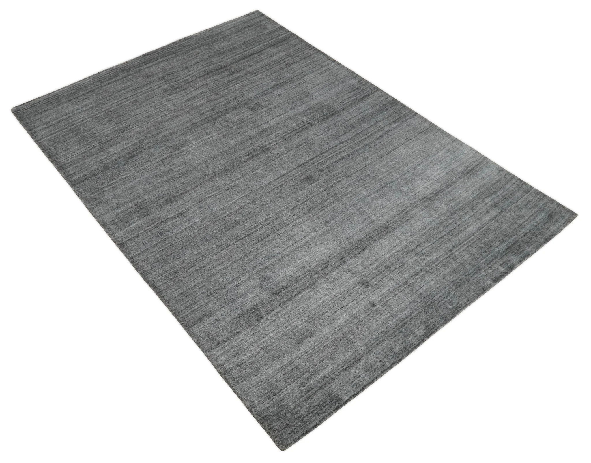 Solid Gray Shaded Scandinavian 5x7 Blended Wool Flatwoven Area Rug | HL37 - Image 4