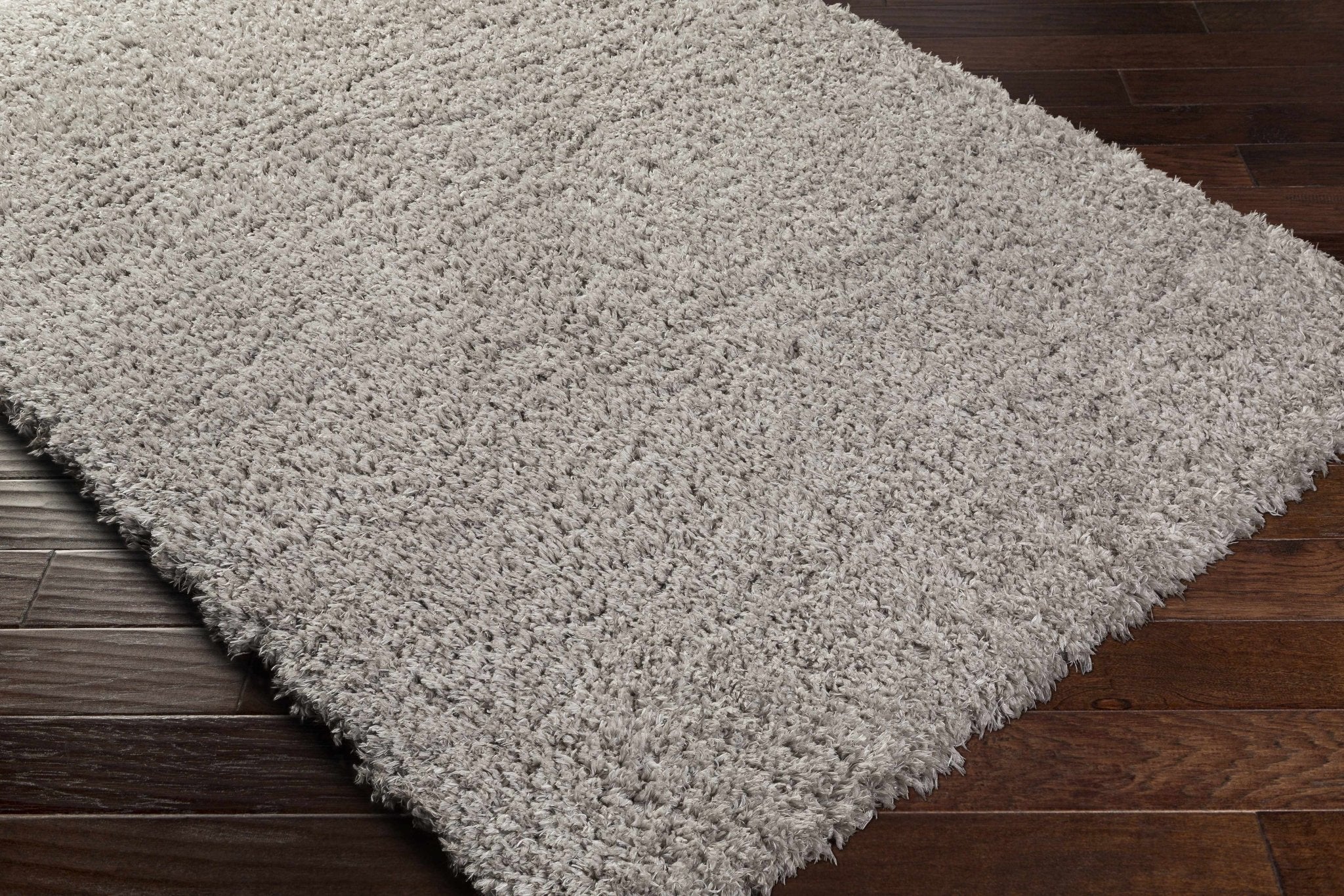 Modern Solid Gray Plush Pile Area Rug - Image 4