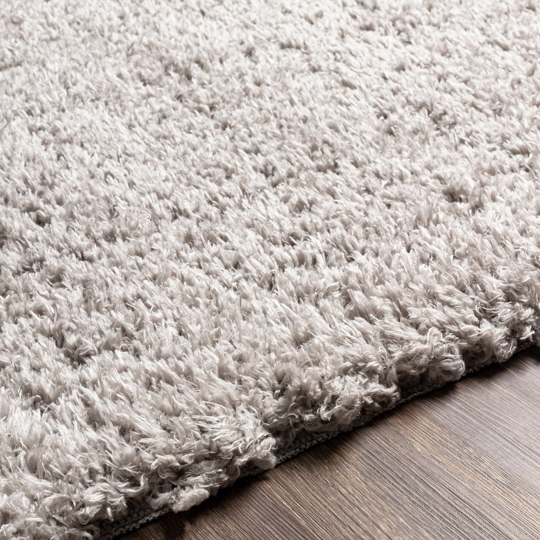 Modern Solid Gray Plush Pile Area Rug - Image 8
