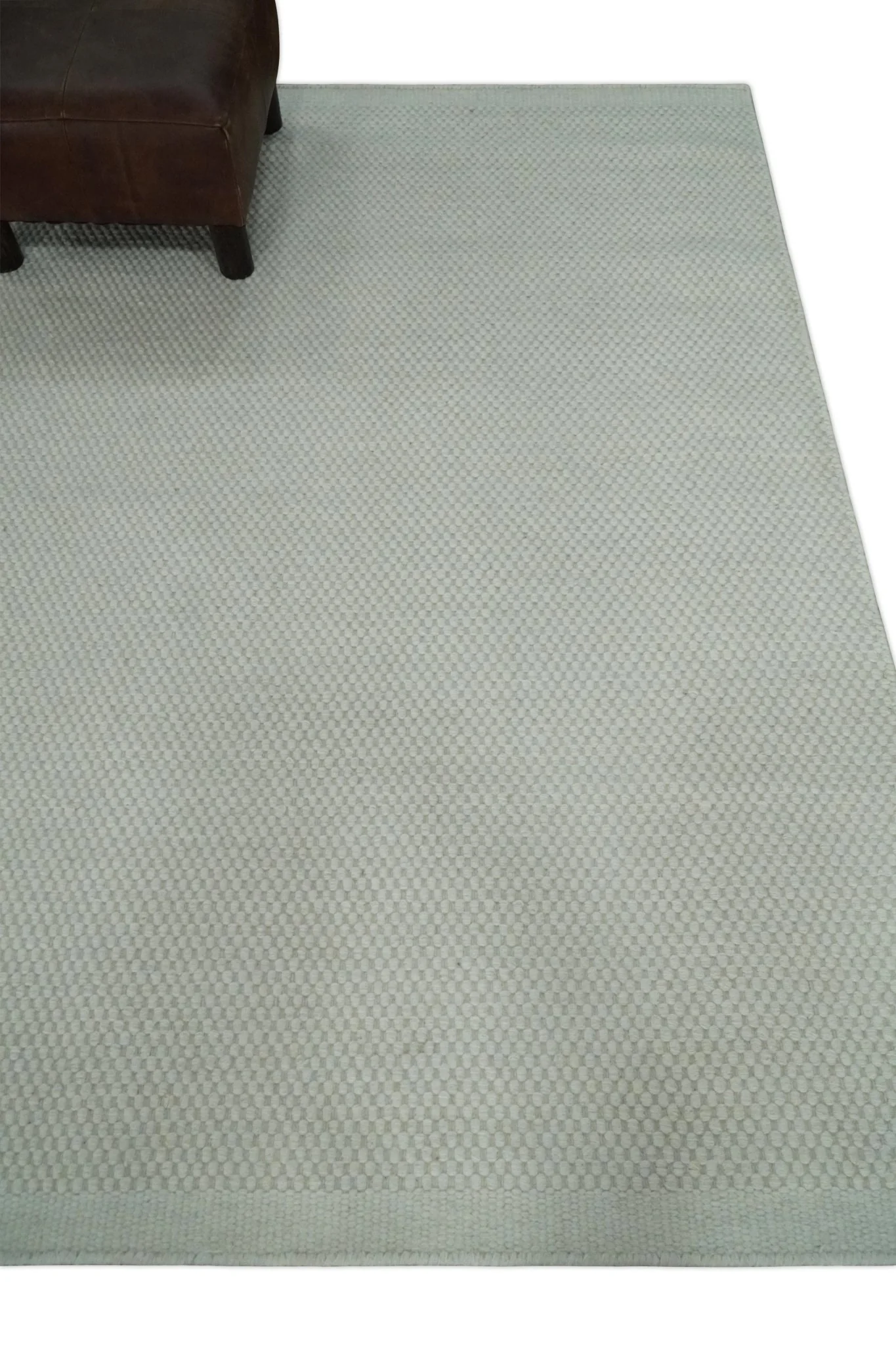 Solid Ivory White Hand made Dari Multi size 5x8, 5x7 and 8x11 Area Rug, Layering, Kids Rug | SOL7 - Image 4