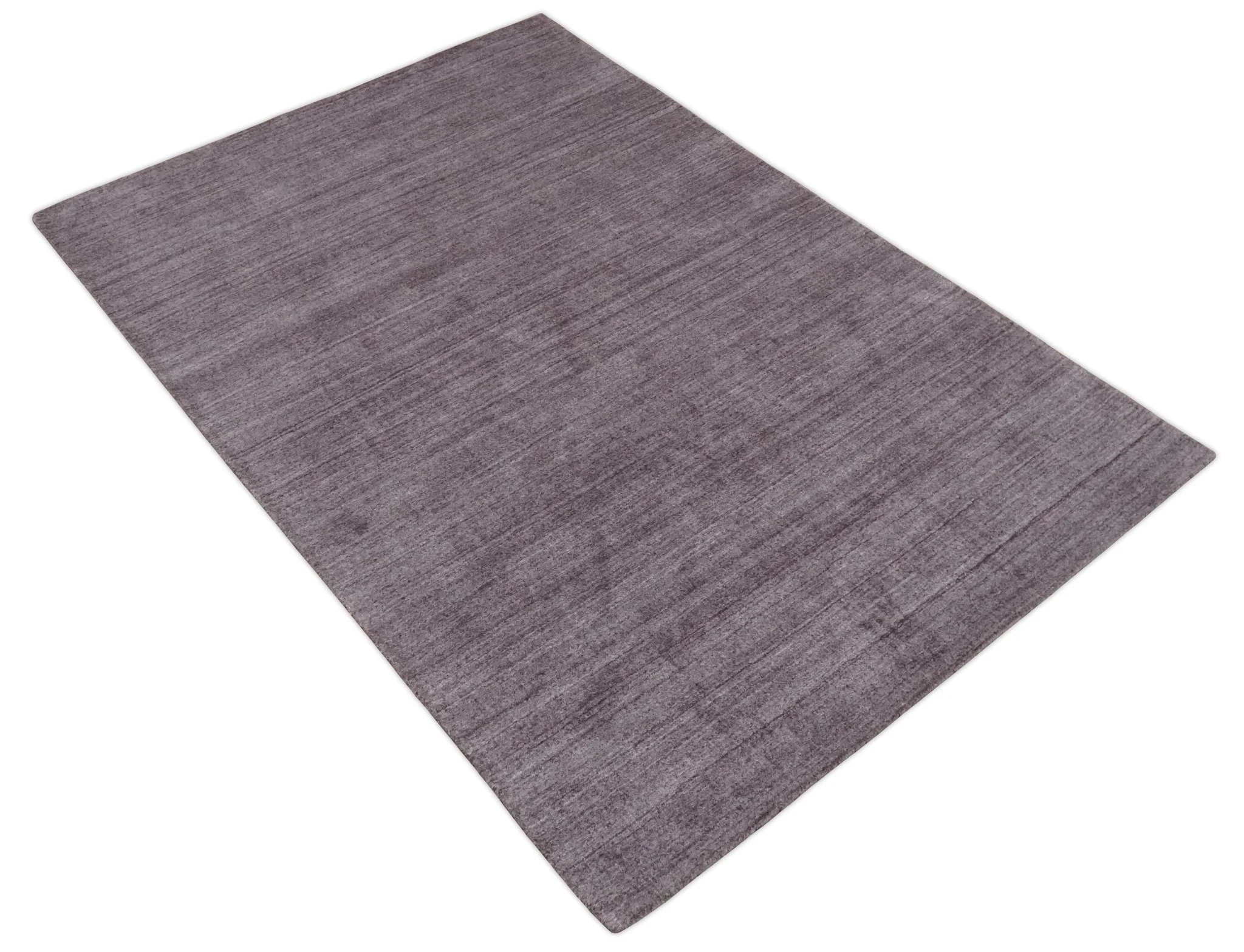 Solid Lavender Purple Scandinavian 5x7 Blended Wool Flatwoven Area Rug | HL12 - Image 4