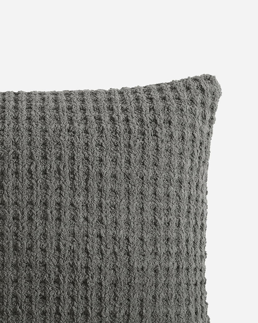 Solid Multi Color Crocheted Snug Waffle Throw Pillow - Image 15