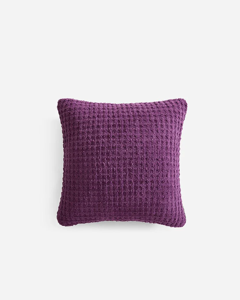 Solid Multi Color Crocheted Snug Waffle Throw Pillow - Image 25