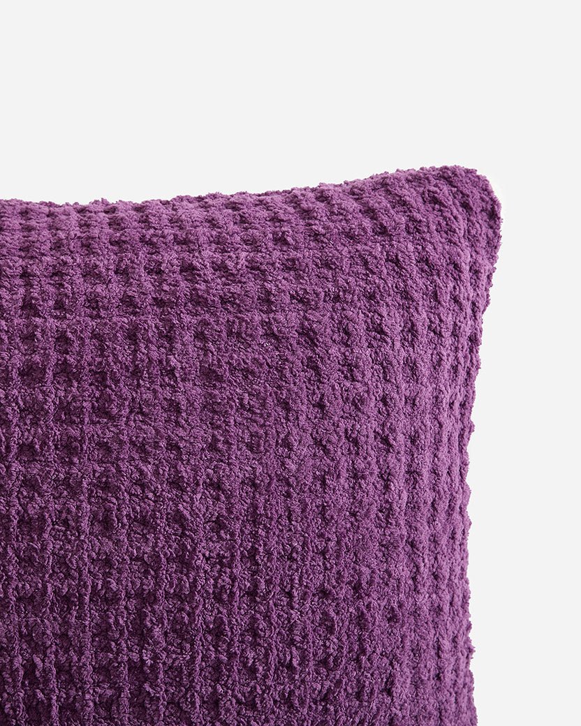 Solid Multi Color Crocheted Snug Waffle Throw Pillow - Image 26