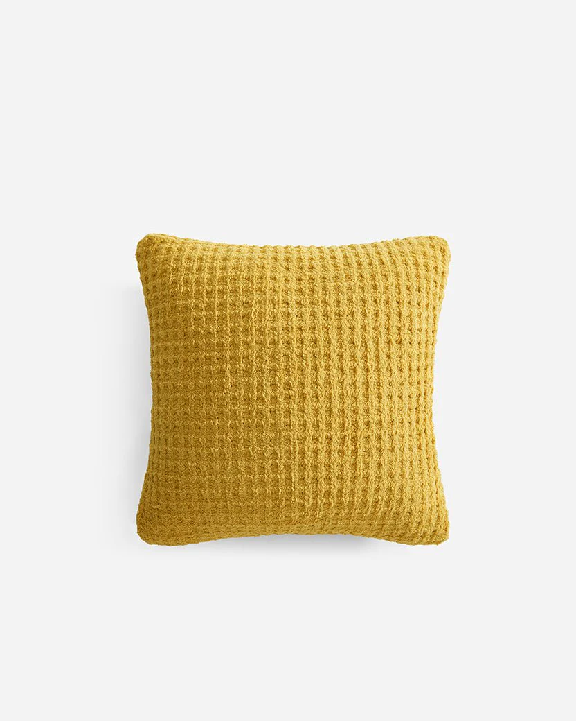 Solid Multi Color Crocheted Snug Waffle Throw Pillow - Image 31