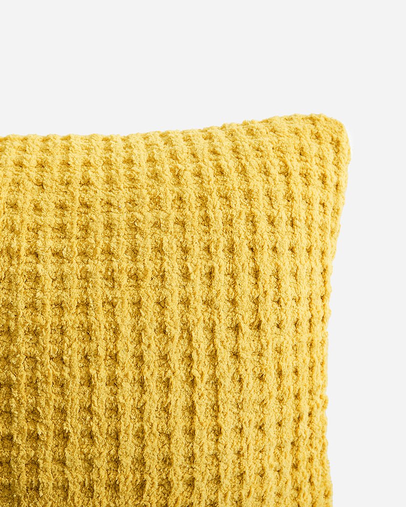 Solid Multi Color Crocheted Snug Waffle Throw Pillow - Image 32