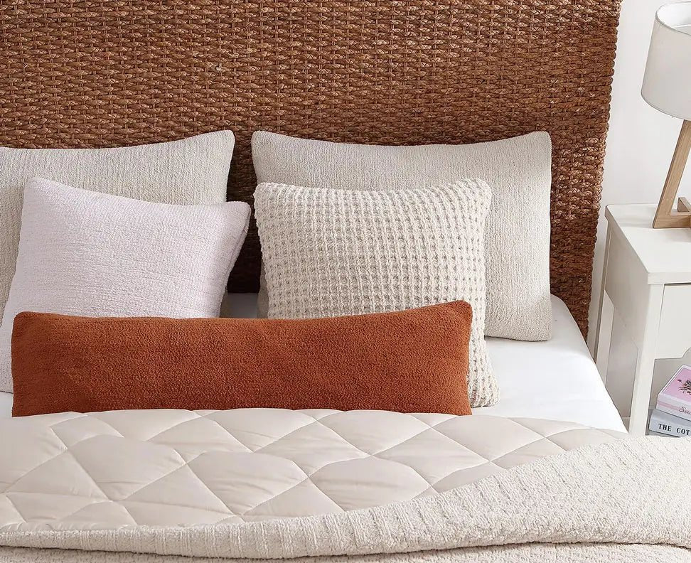 Solid Multi Color Crocheted Snug Waffle Throw Pillow - Image 40