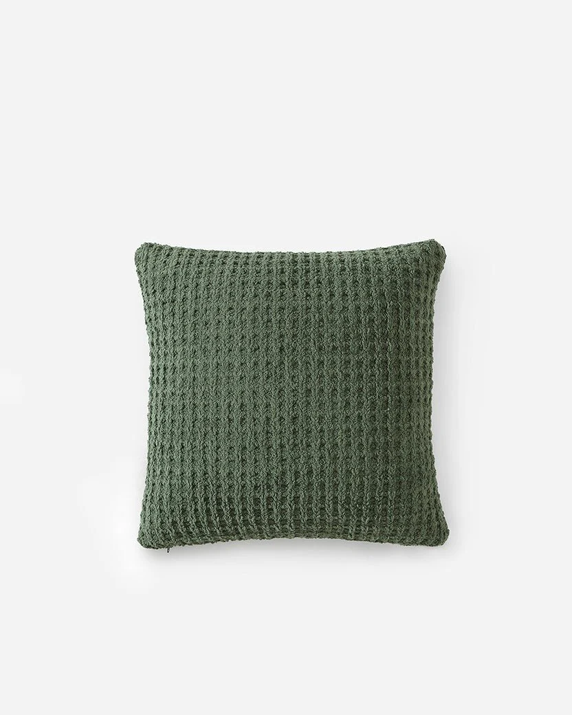 Solid Multi Color Crocheted Snug Waffle Throw Pillow - Image 41