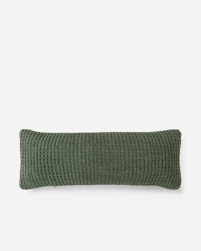 Solid Multi Color Crocheted Snug Waffle Lumbar Pillow - Image 18
