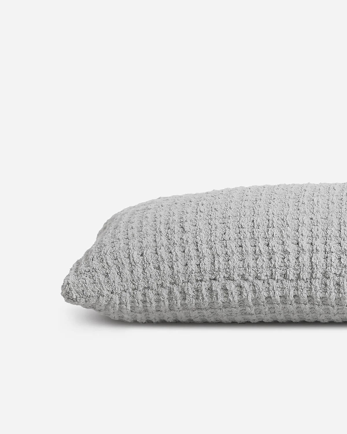 Solid Multi Color Crocheted Snug Waffle Lumbar Pillow - Image 2