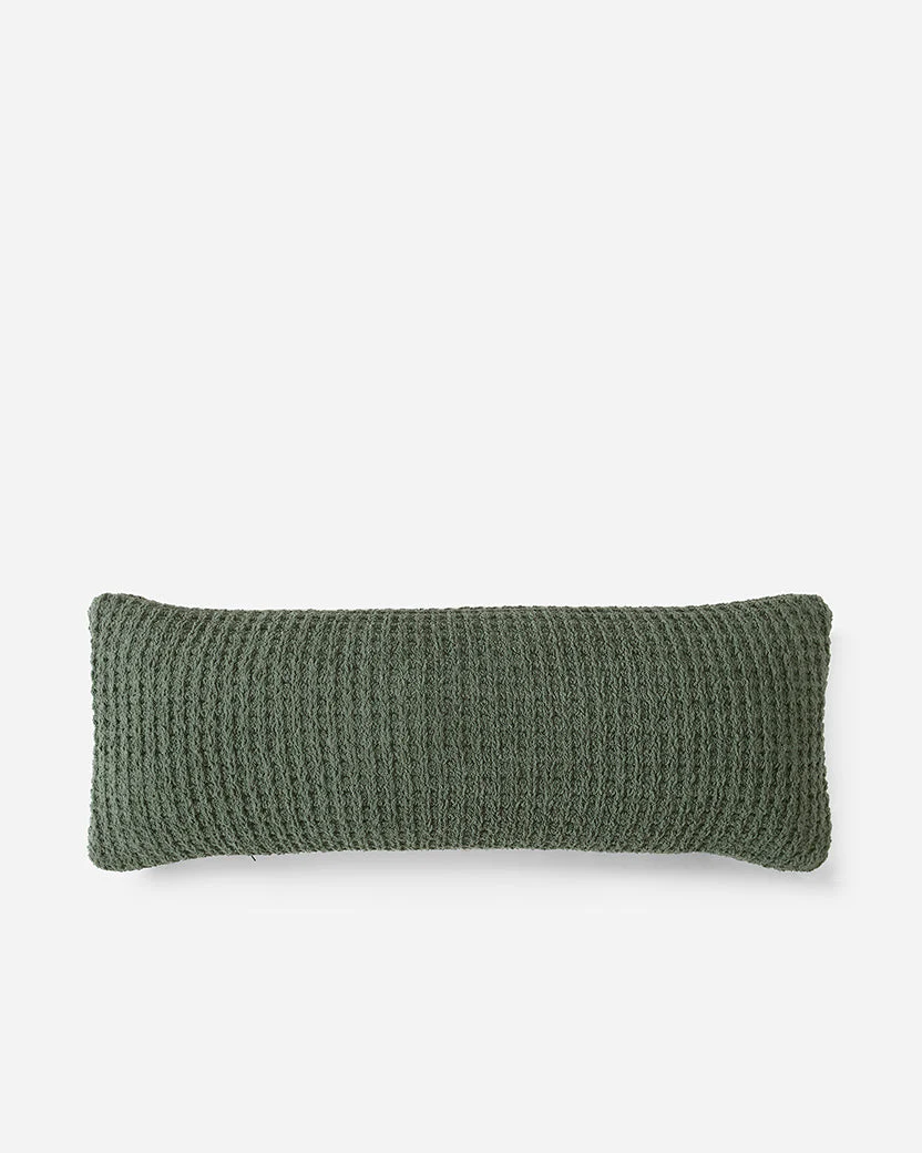 Solid Multi Color Crocheted Snug Waffle Lumbar Pillow - Image 31