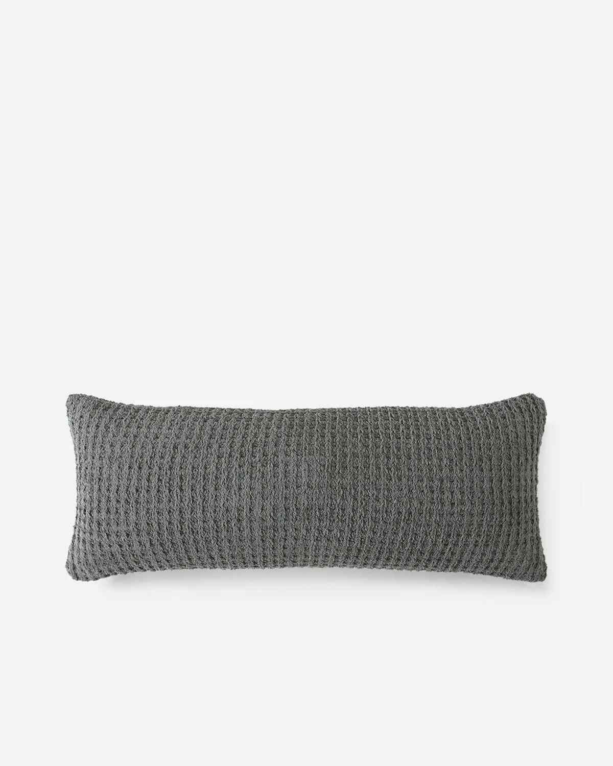 Solid Multi Color Crocheted Snug Waffle Lumbar Pillow - Image 4