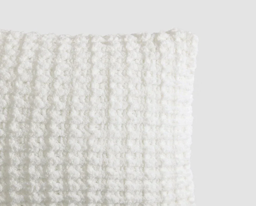 Solid Multi Color Crocheted Snug Waffle Mini Pillow - Image 2