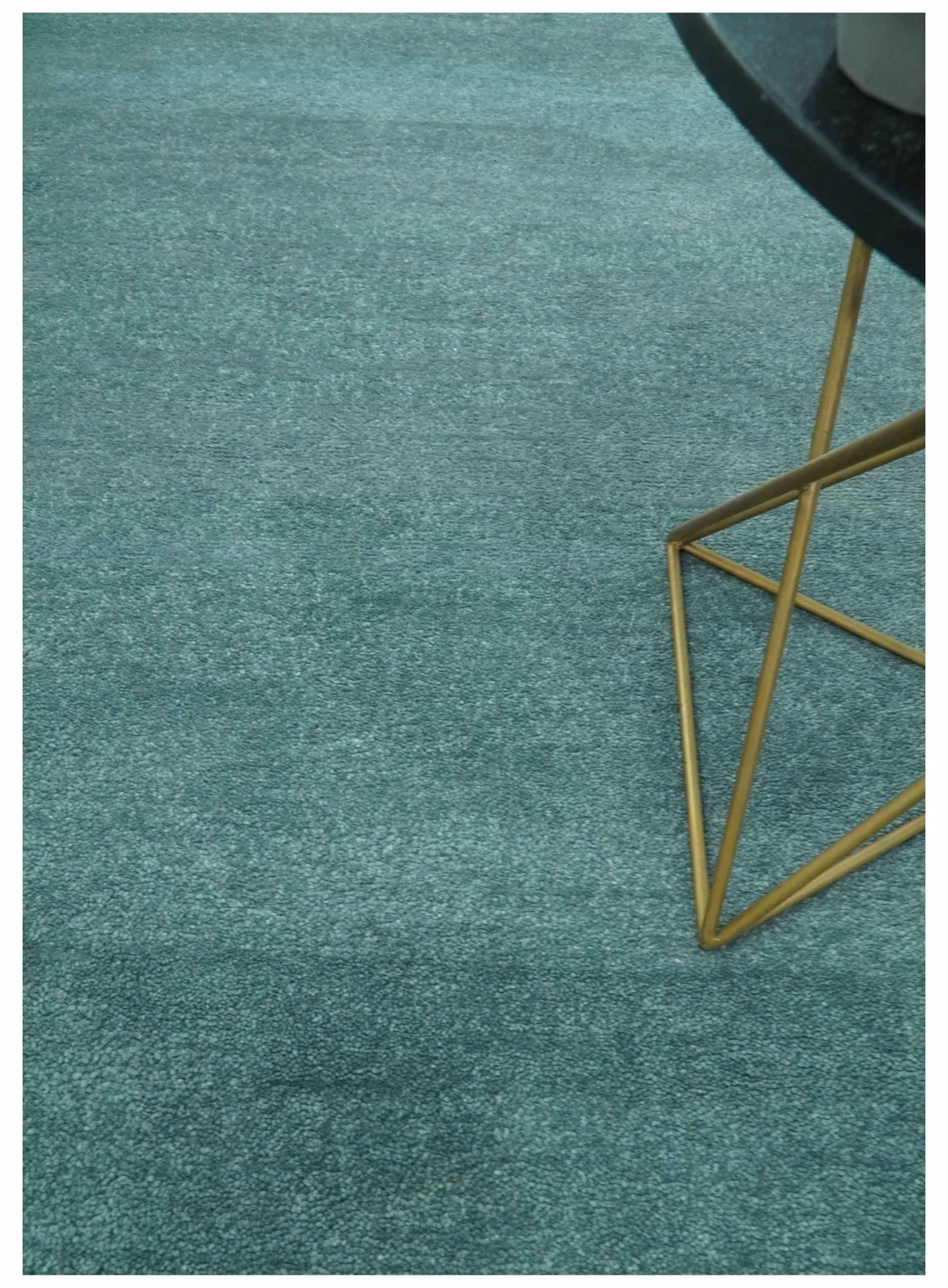 Solid Plain Blue Modern Hand Tufted 8x10 wool area rug - Image 2