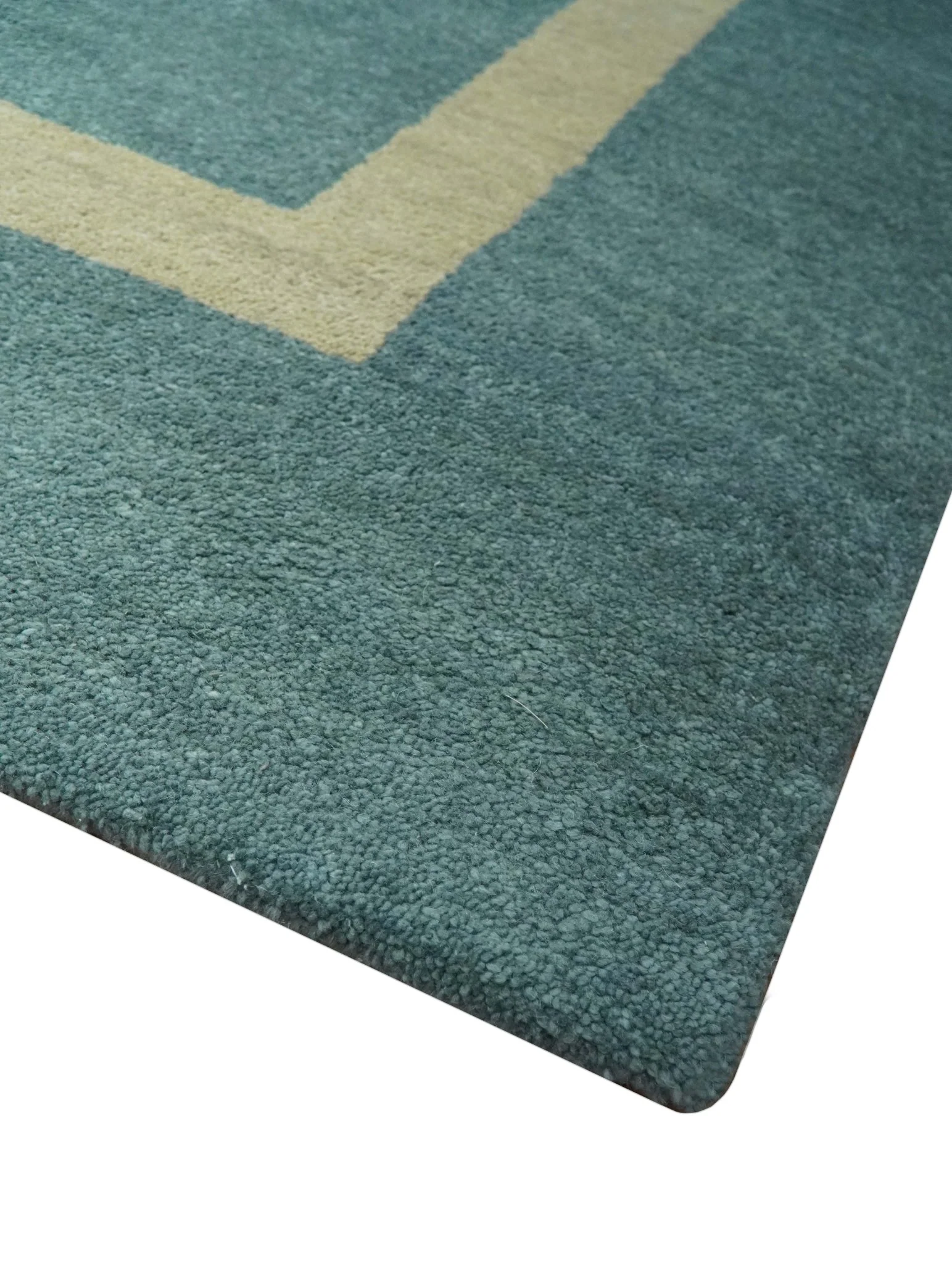 Solid Plain Blue Modern Hand Tufted 8x10 wool area rug - Image 5