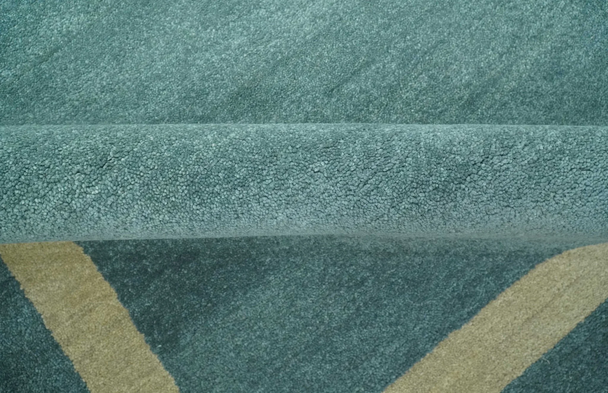 Solid Plain Blue Modern Hand Tufted 8x10 wool area rug - Image 6