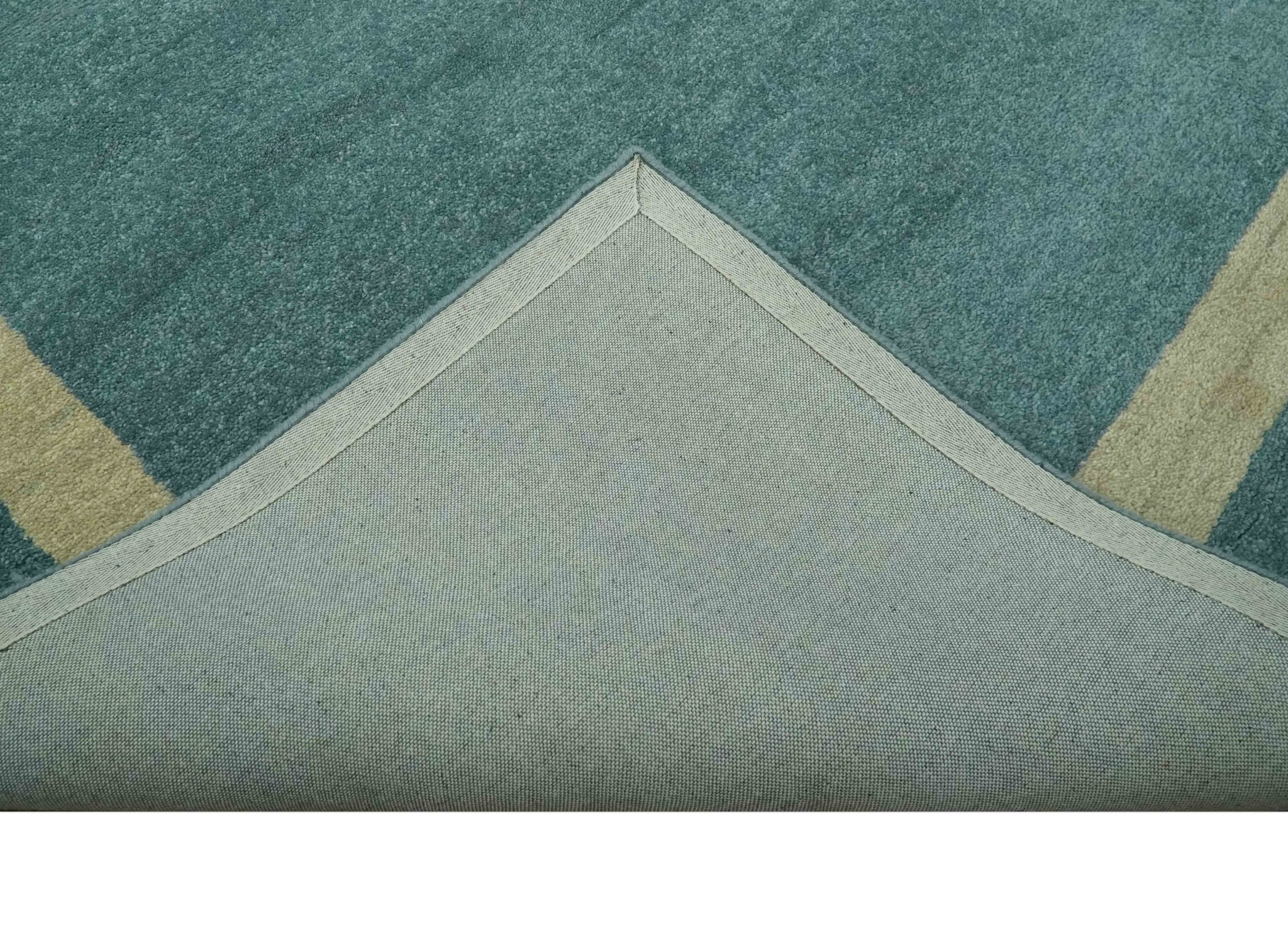 Solid Plain Blue Modern Hand Tufted 8x10 wool area rug - Image 8