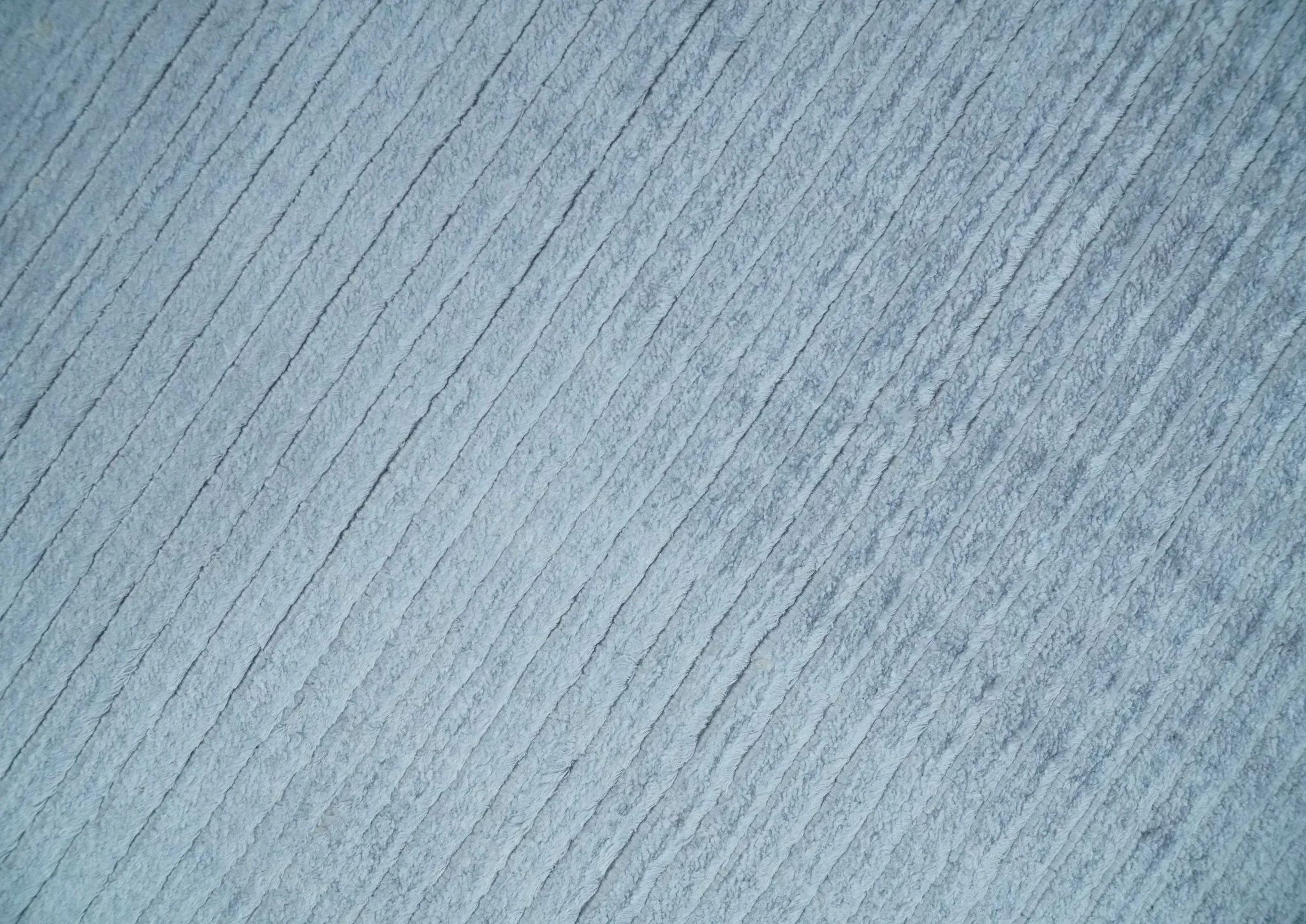 8x10 Solid Plain Blue, Silver Hand Loomed Modern Scandinavian Art Silk Loop Cut Area Rug - Image 4
