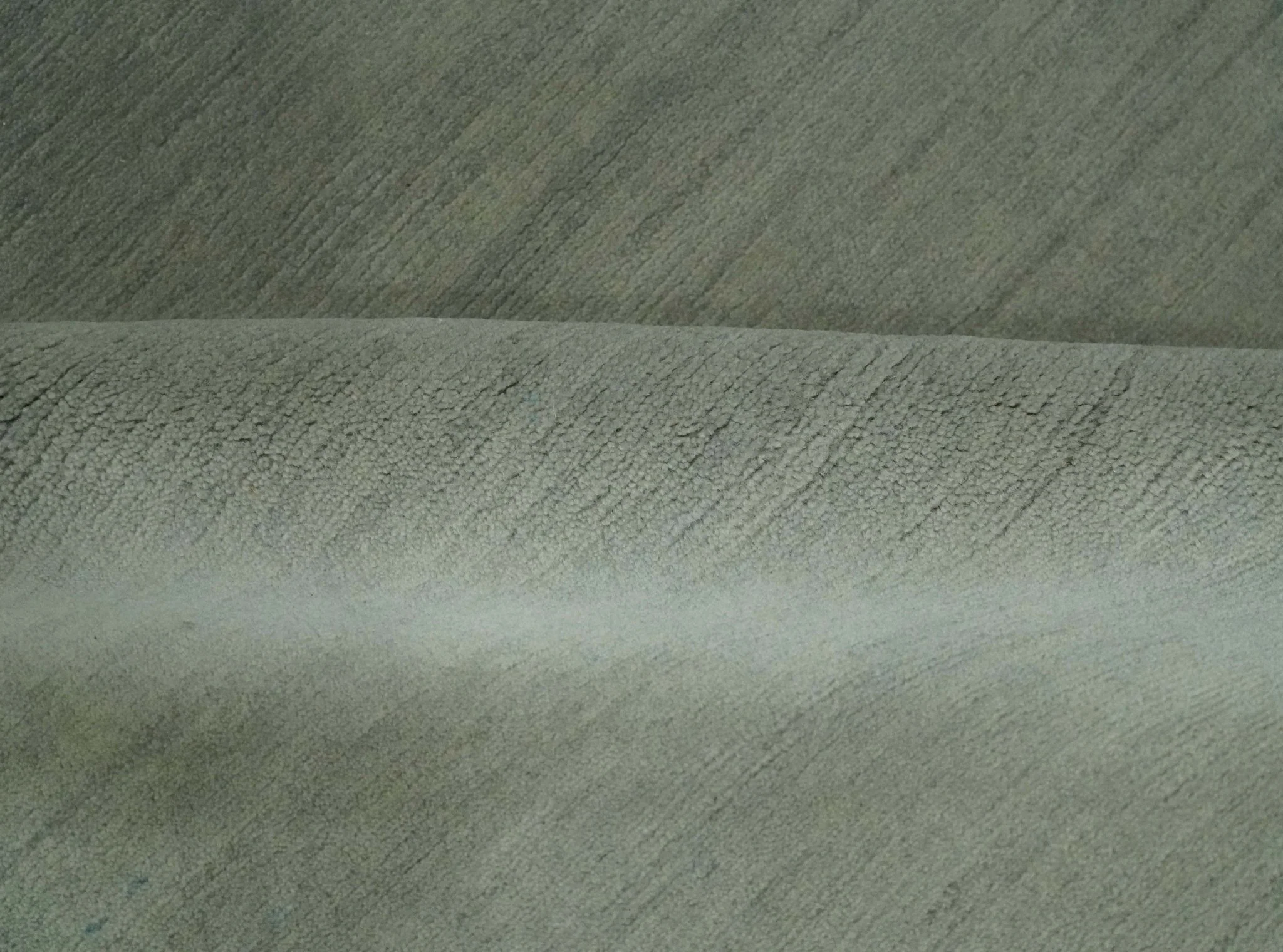 Solid Plain Ivory and Charcoal 5.6x8 wool and Art Silk Area Rug - Image 8