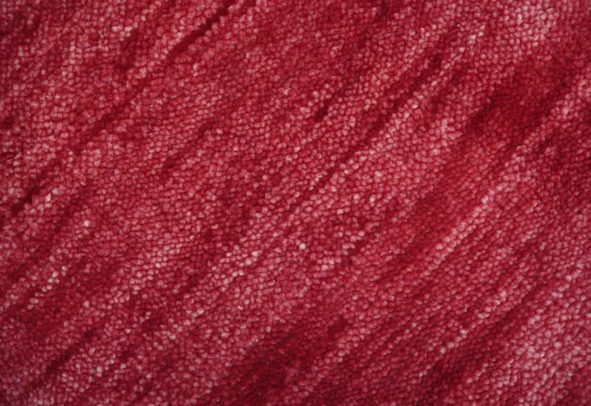 2X2.6 Solid Plain Red Hand knotted wool area rug - Image 2