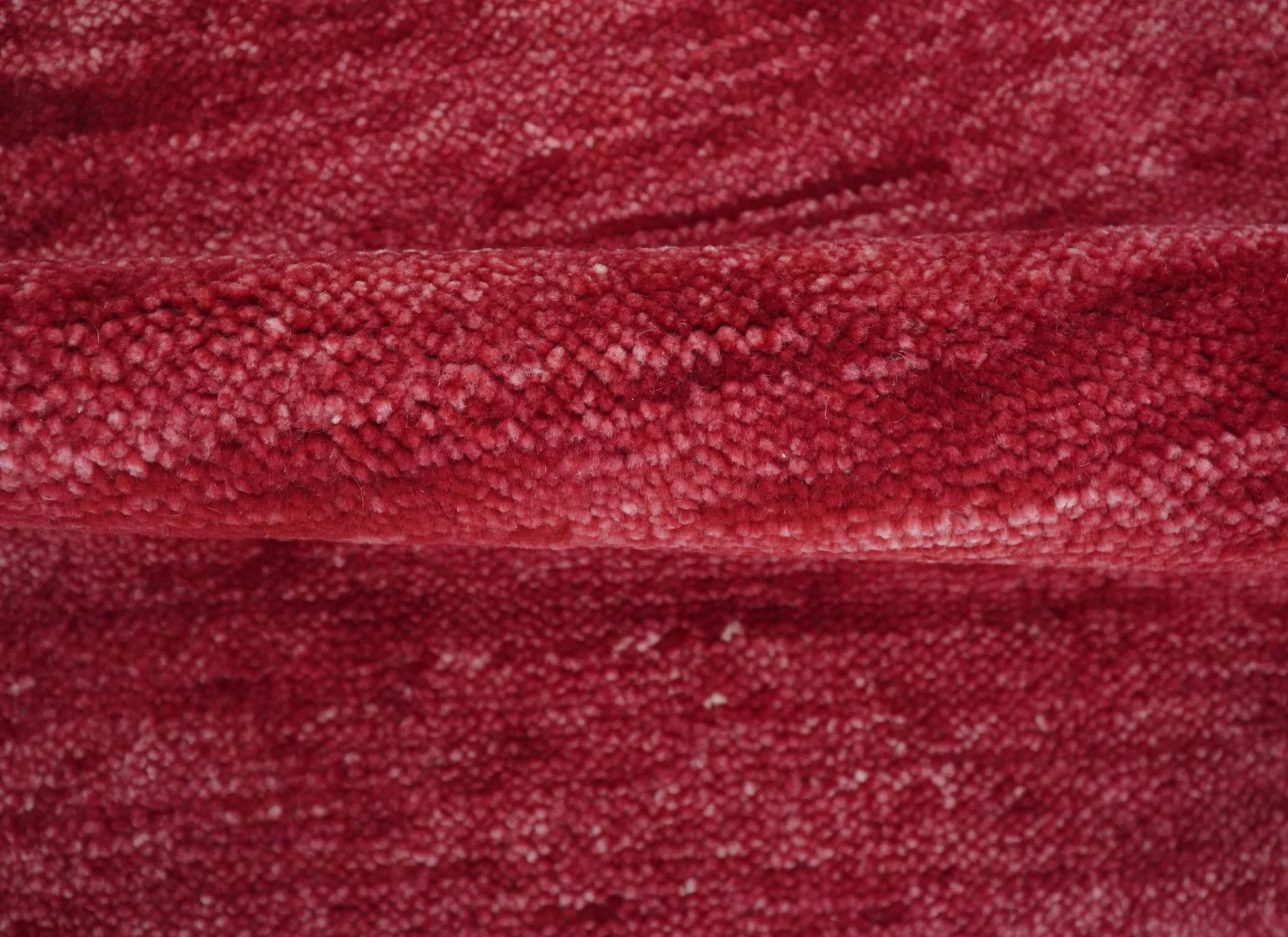 2X2.6 Solid Plain Red Hand knotted wool area rug - Image 4