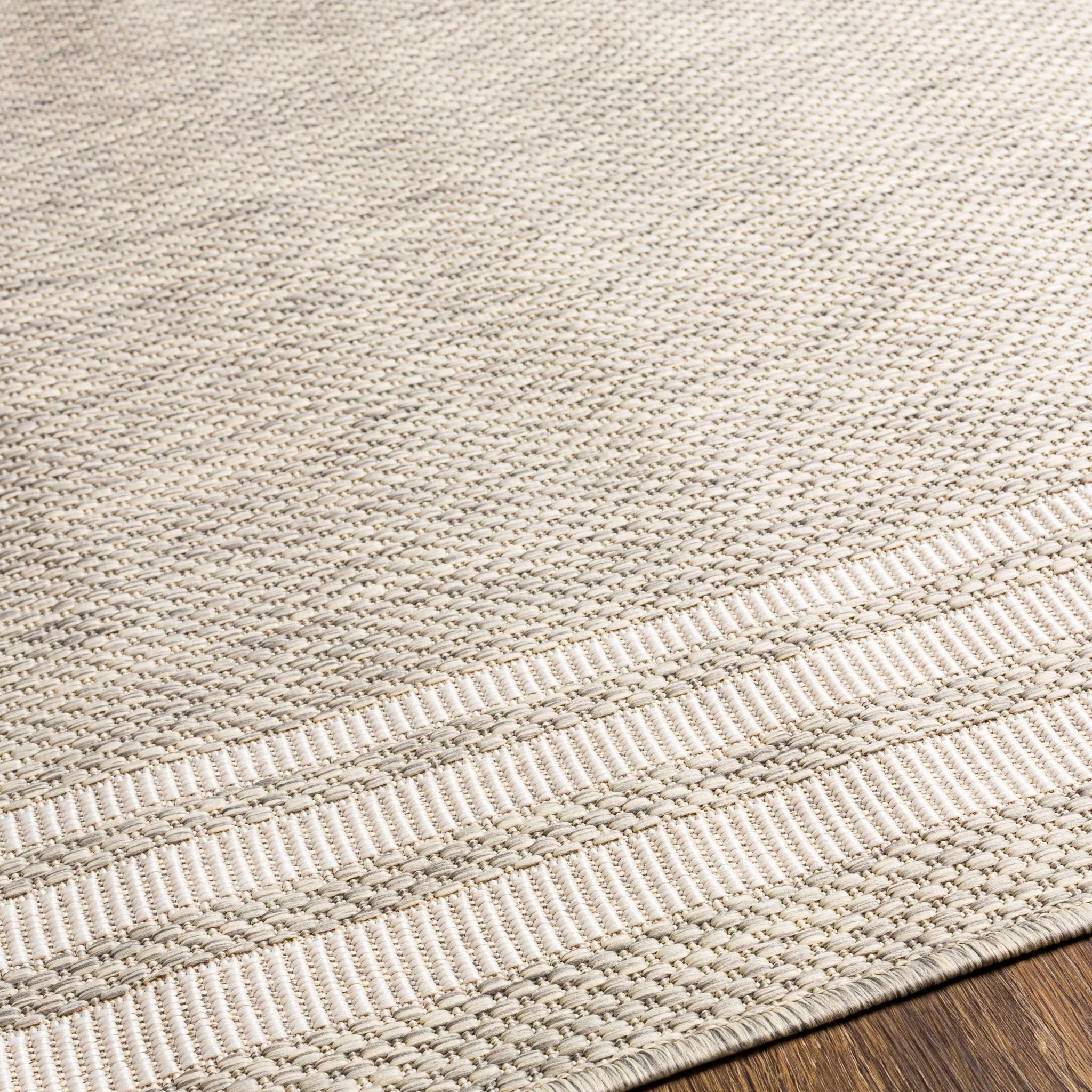 Solid Beige and Ivory Indoor and Outdoor Multi size Area Rug - Image 6