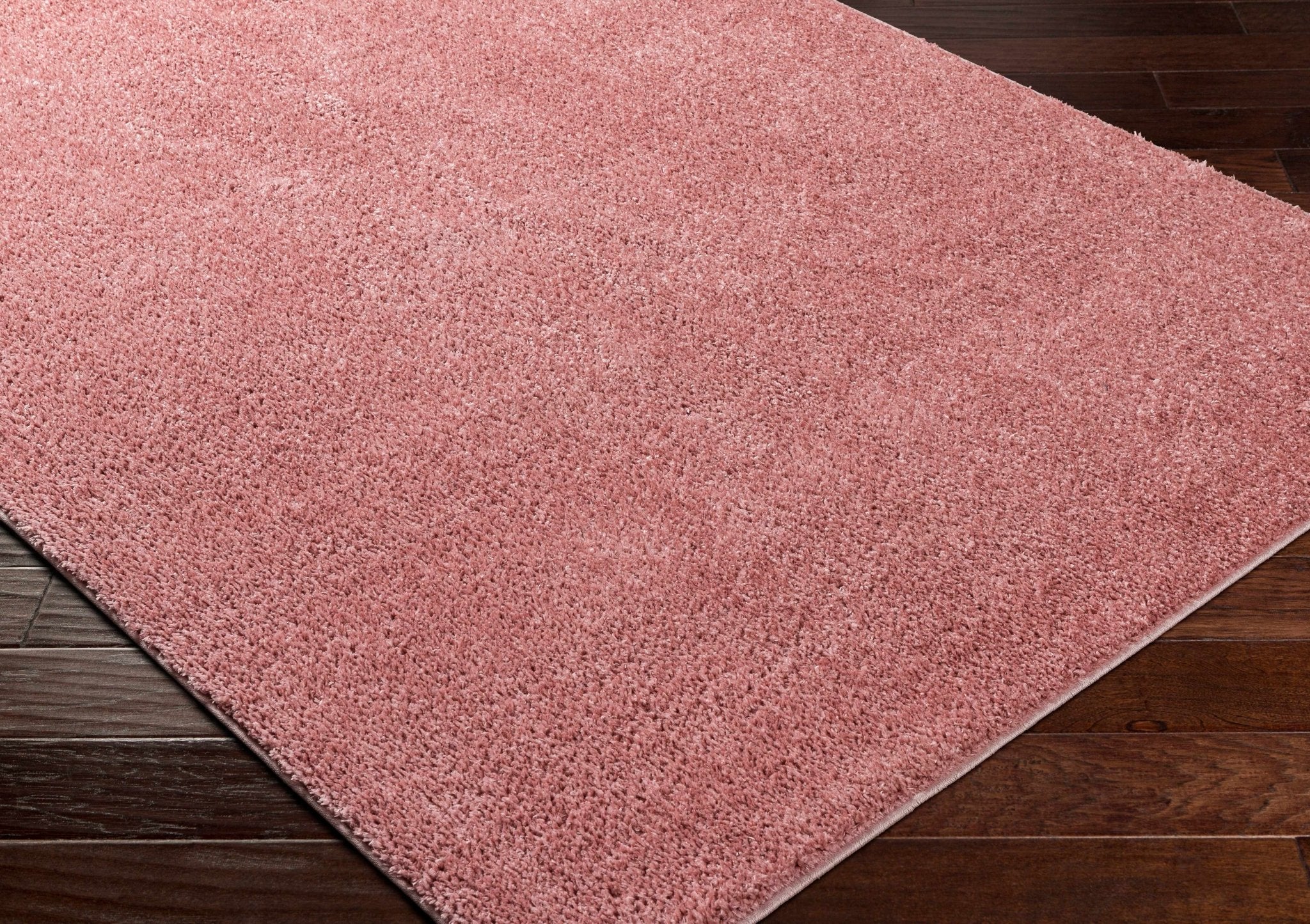 Solid Pink Peach Plush Pile contemporary Style Area Rug - Image 15