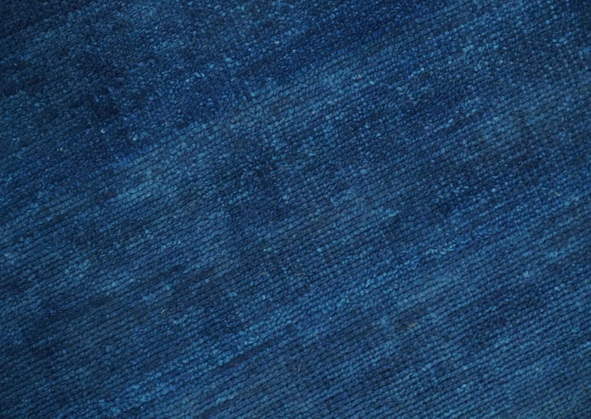 Solid Plane Blue Hand knotted Contemporary Custom Made wool Area Rug - Image 5