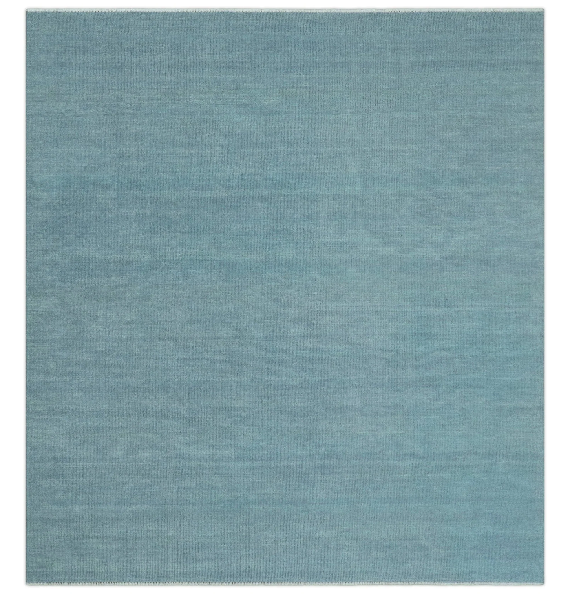 Solid Plane Blue Custom Made Modern Hand knotted wool Area Rug - Image 13