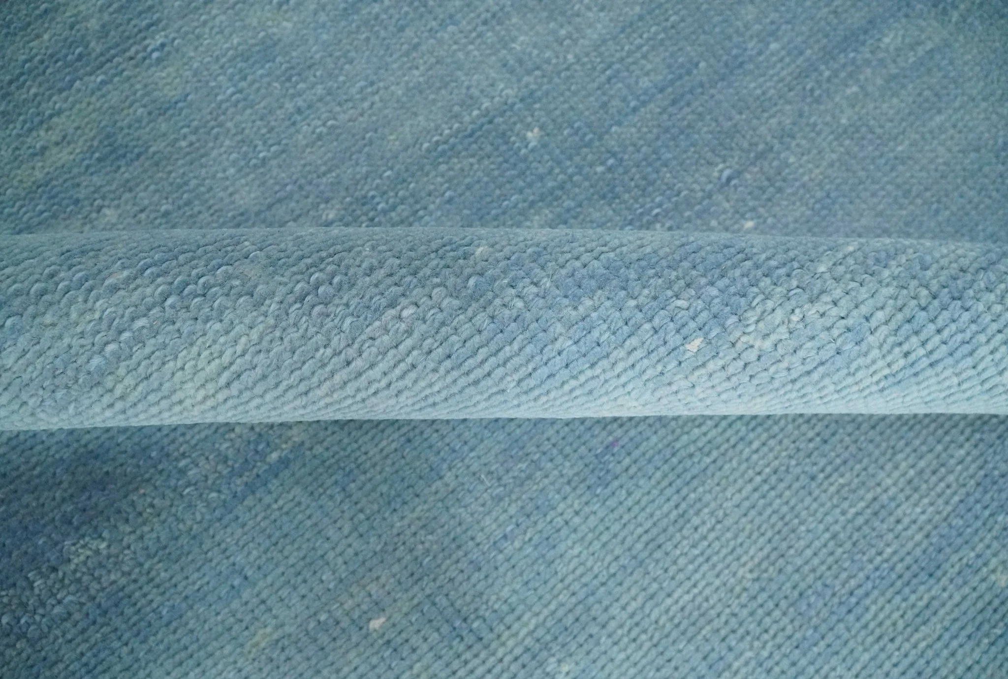 Solid Plane Blue Custom Made Modern Hand knotted wool Area Rug - Image 7