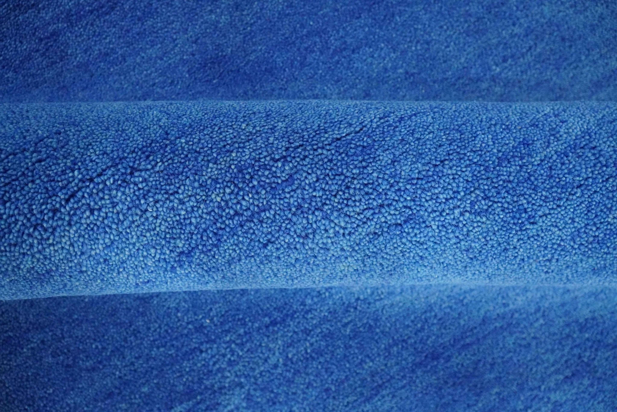 Custom made solid Blue Woolen Hand Tufted contemporary area Rug - Image 6