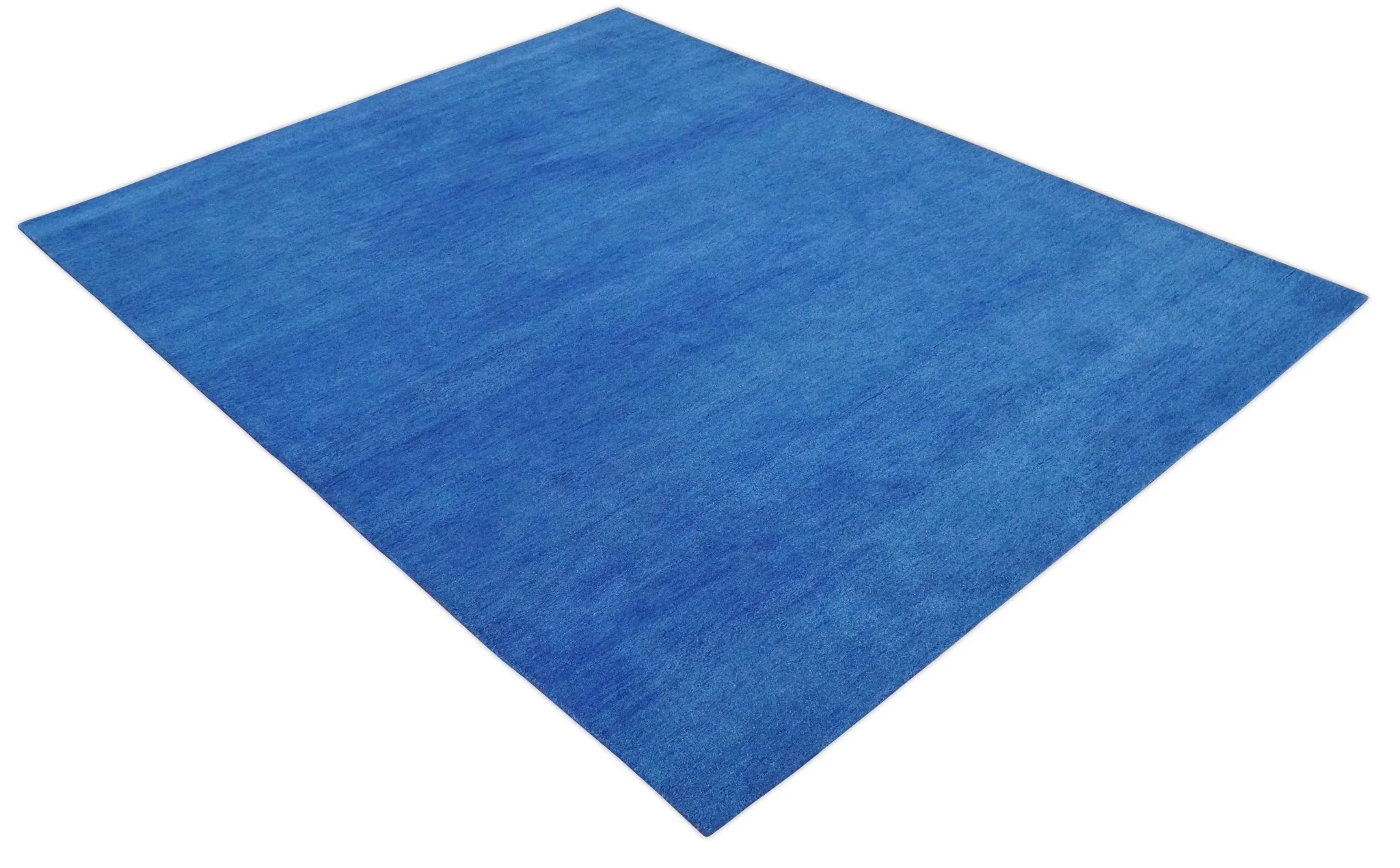 Custom made solid Blue Woolen Hand Tufted contemporary area Rug - Image 8