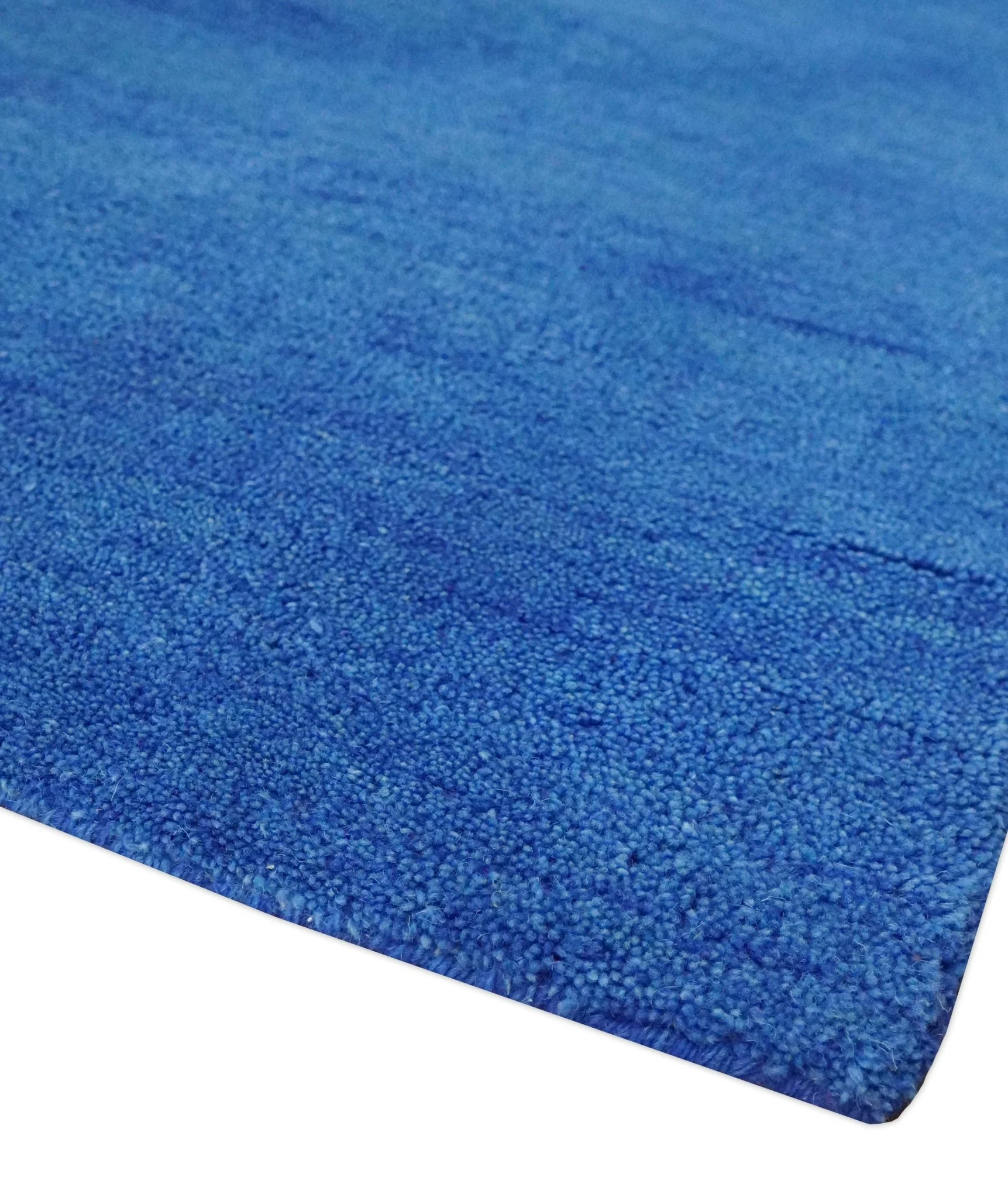 Solid Blue Contemporary Woolen Hand Tufted 8x10 wool area Rug - Image 5