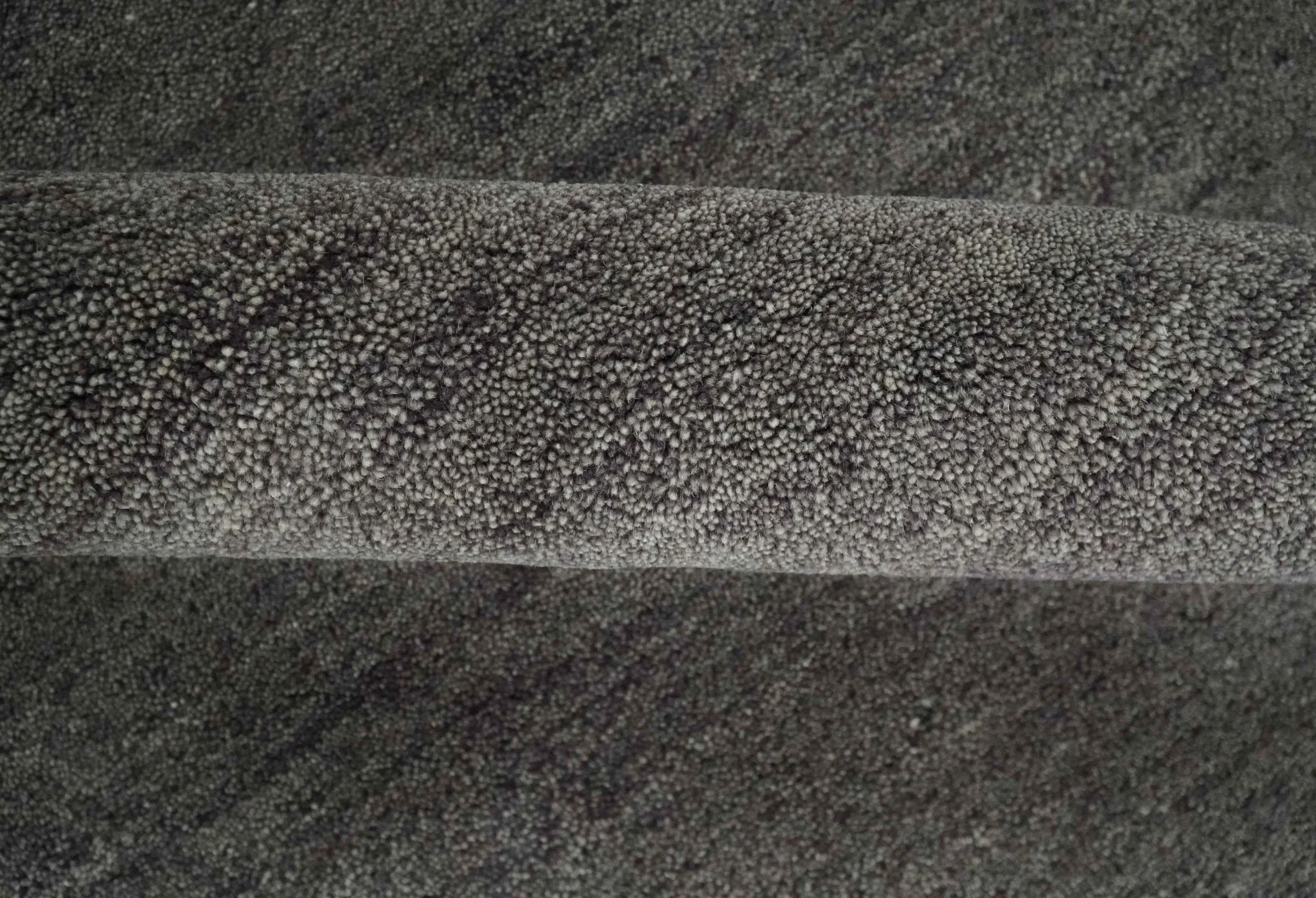 Solid Charcoal Woolen Hand Tufted 8x10 wool area Rug - Image 6