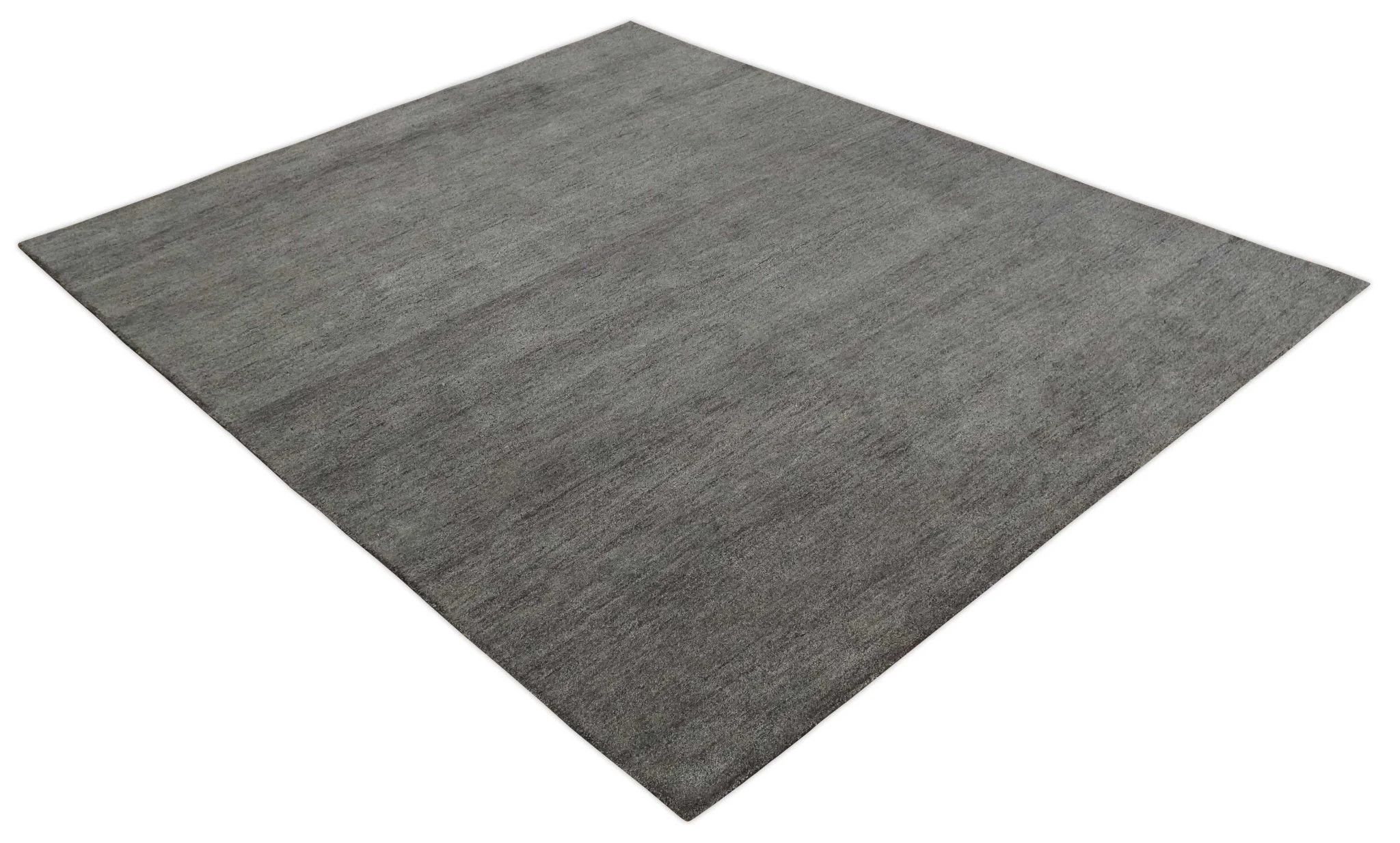 Solid Charcoal Woolen Hand Tufted 8x10 wool area Rug - Image 8