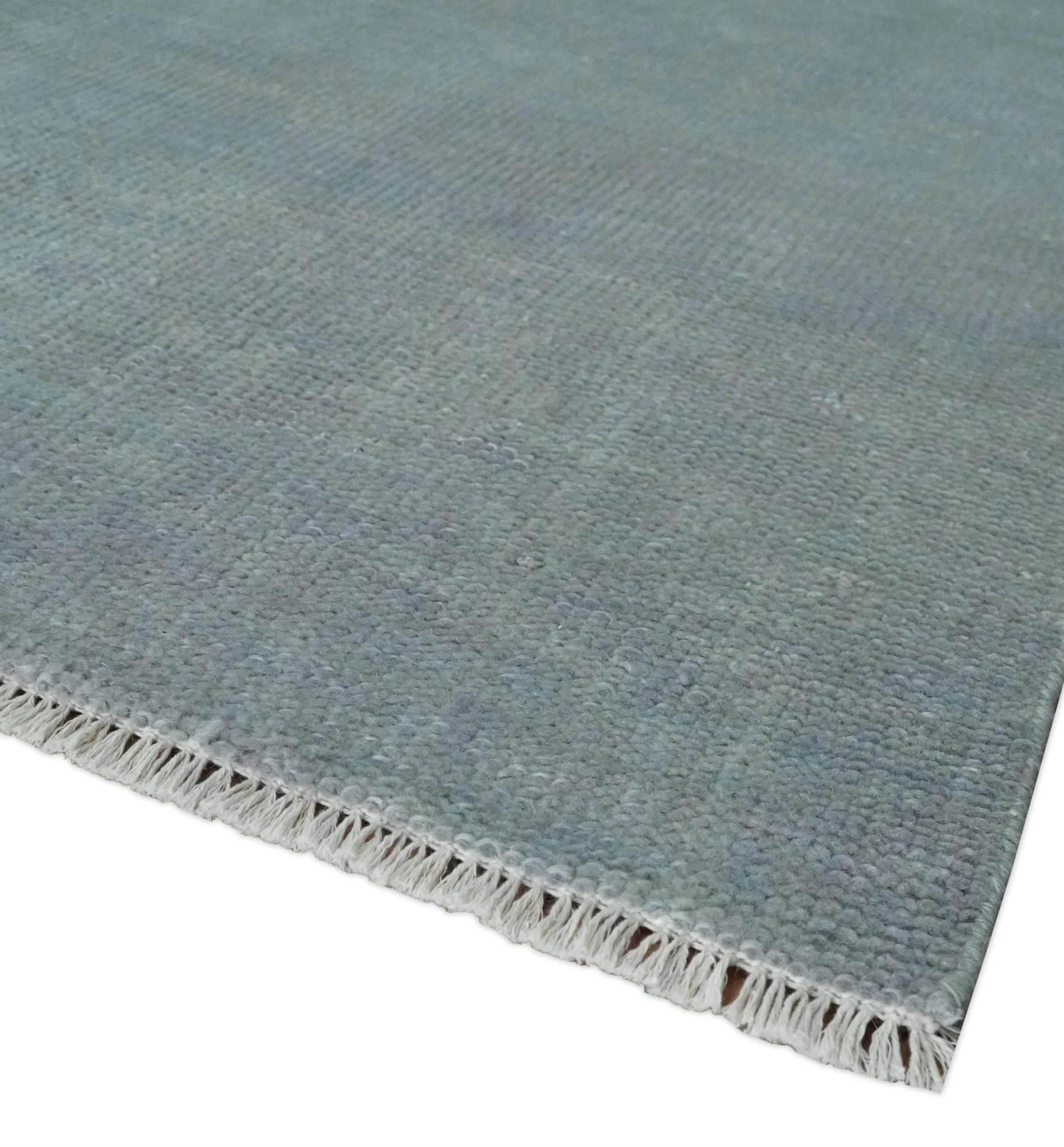 Solid Gray Hand knotted Modern look Custom Made wool Area Rug - Image 5