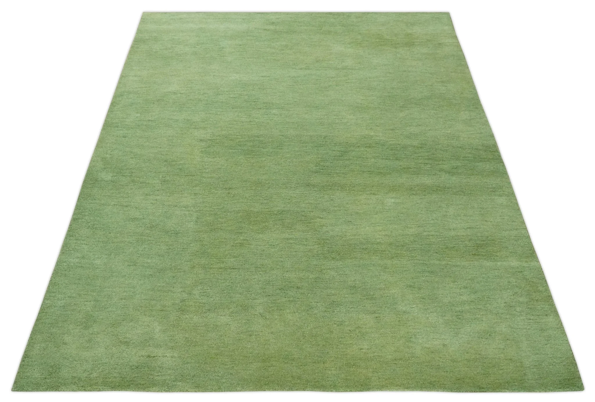 Custom Made solid Green Woolen Hand Tufted contemporary area Rug - Image 9