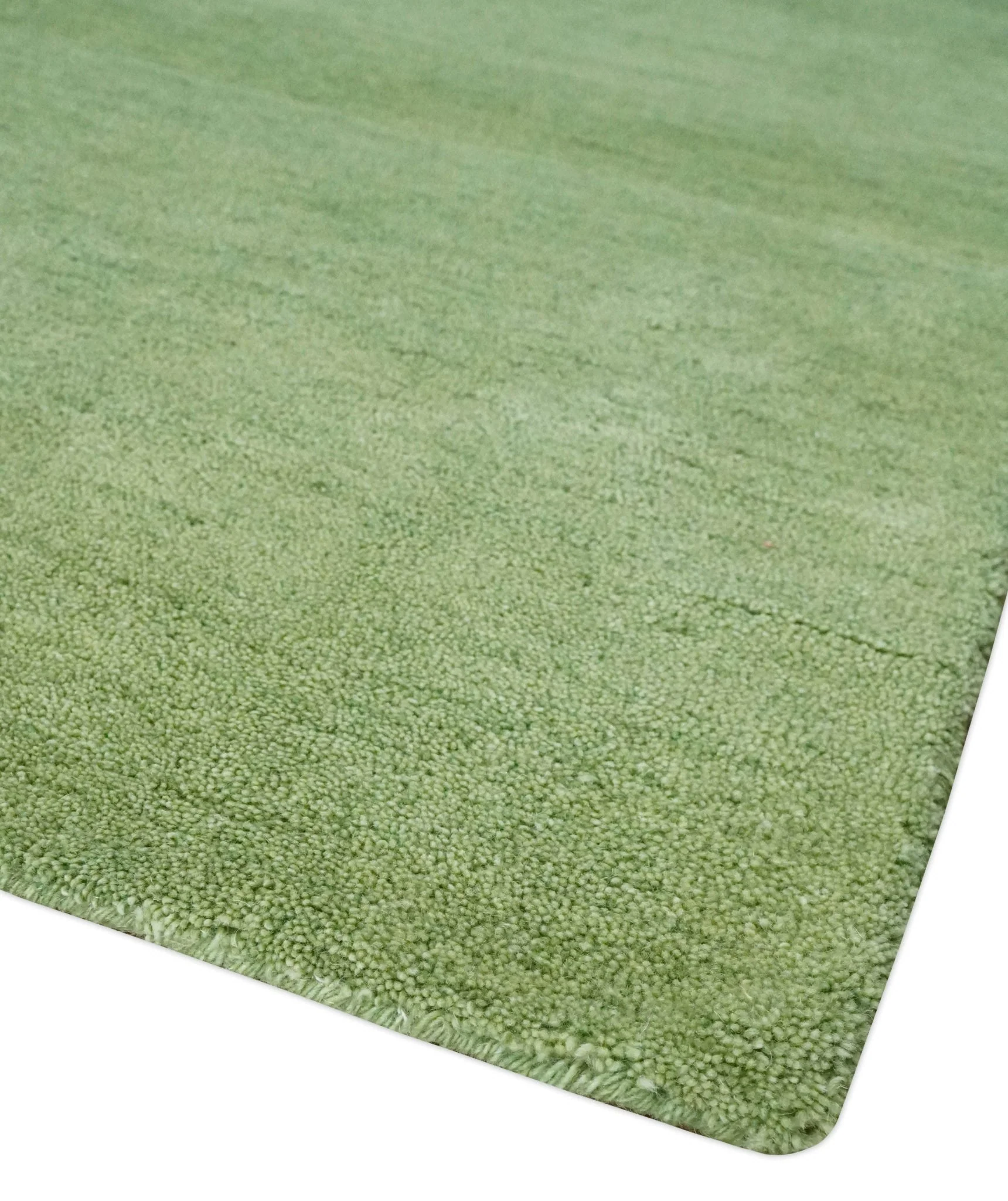 Solid Green Woolen Hand Tufted contemporary 8x10 wool Rug - Image 5